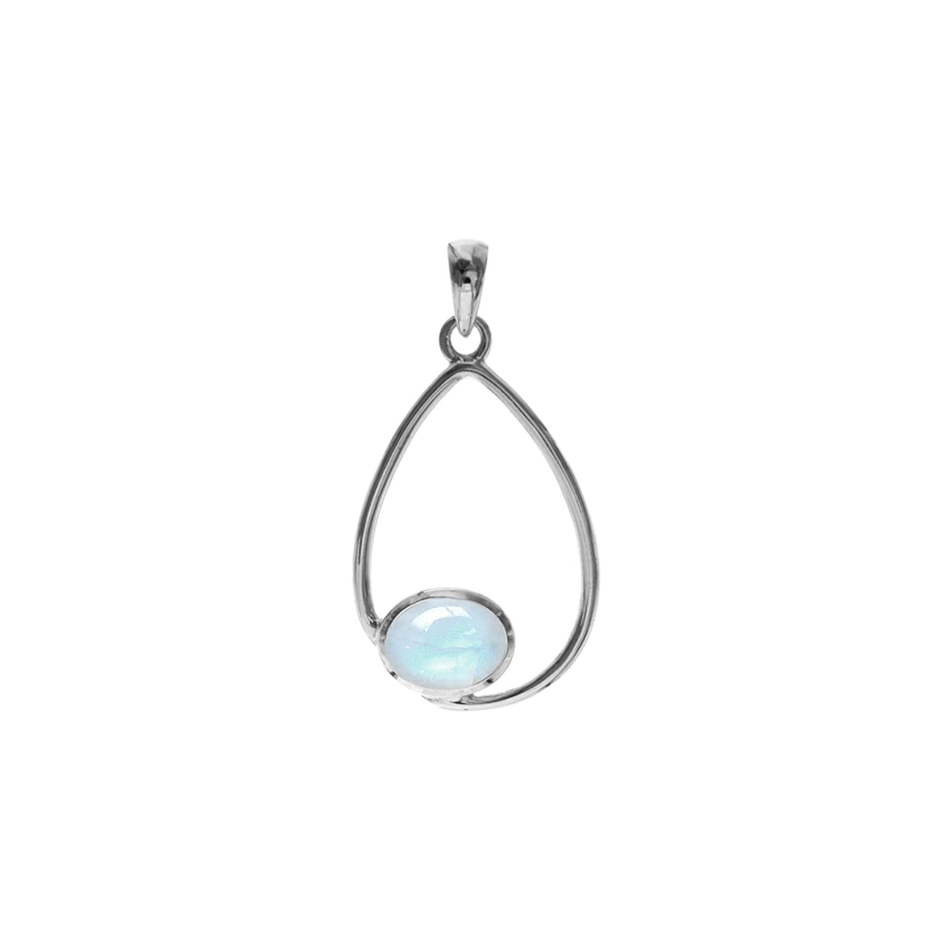 Amy offset rainbow moonstone pendant