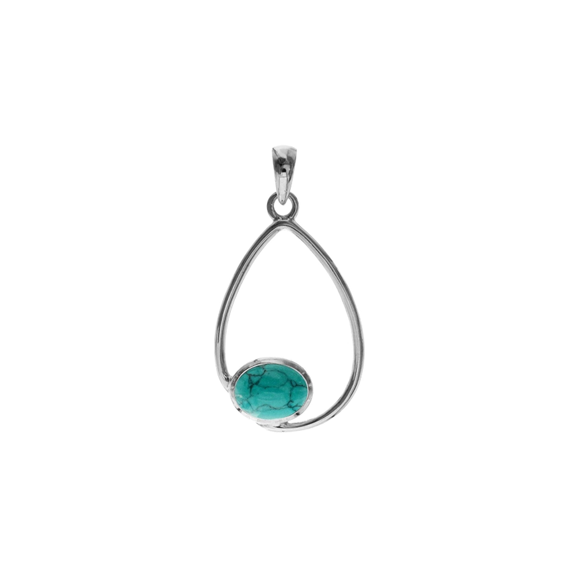 Amy offset turquoise pendant