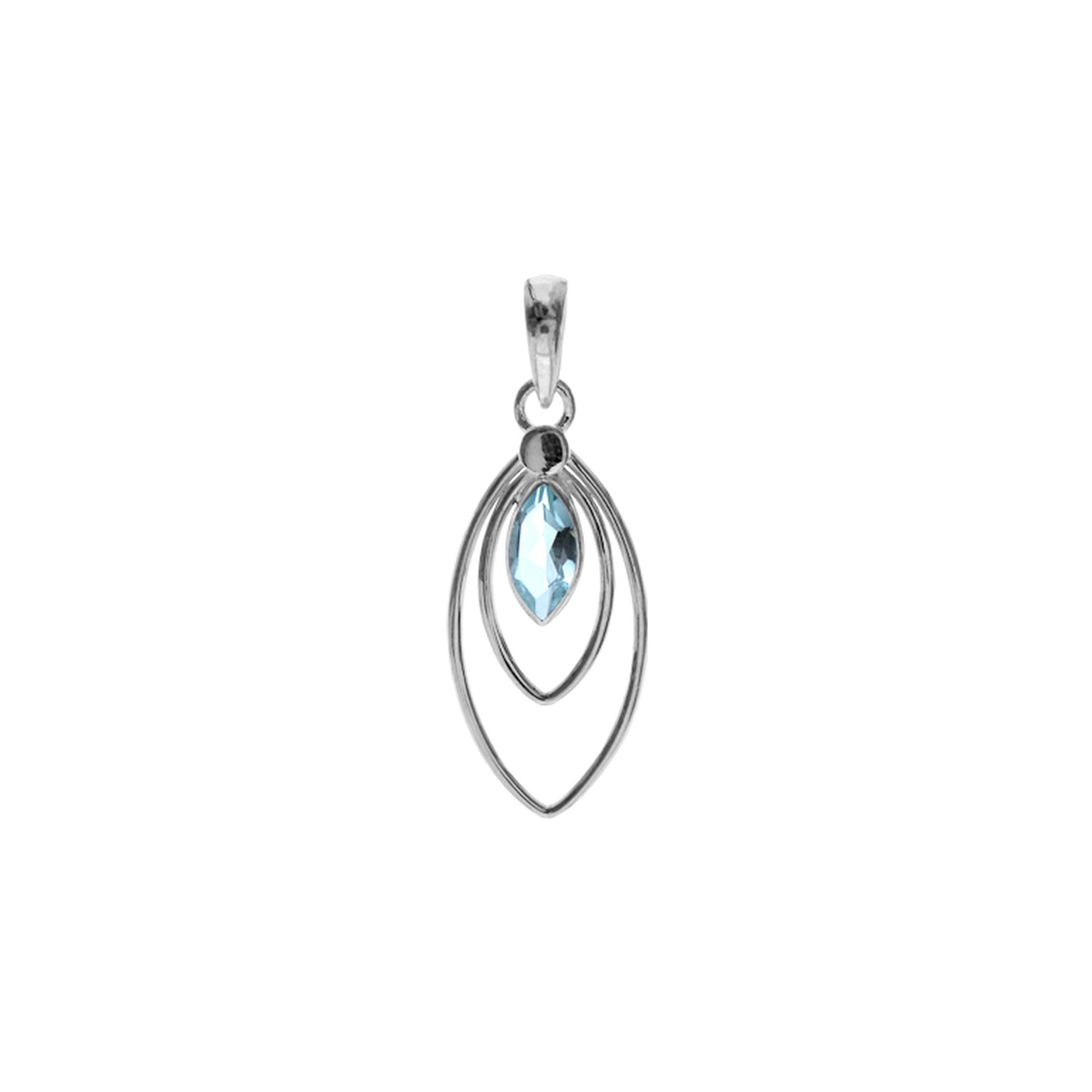 Ivy double marquis blue topaz pendant