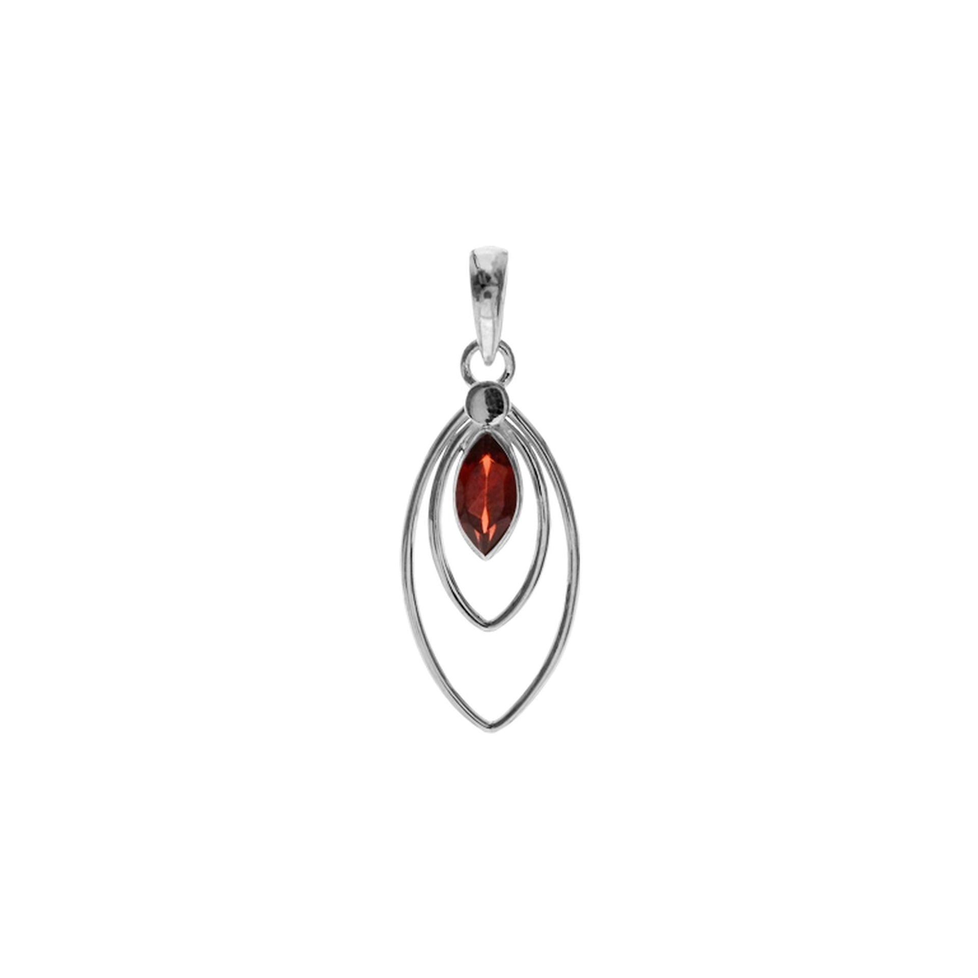 Ivy double marquis garnet facet pendant