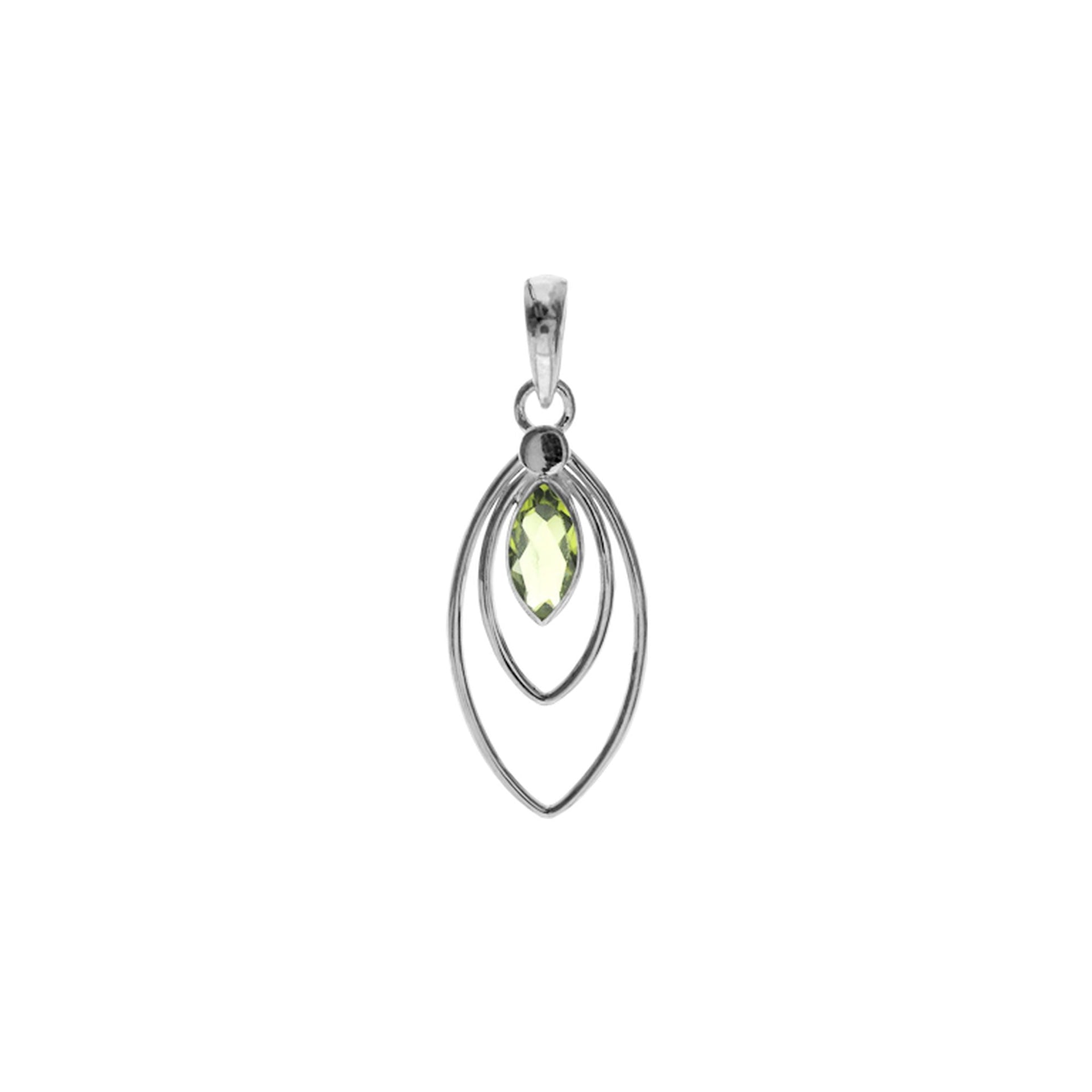 Ivy double marquis peridot facet pendant