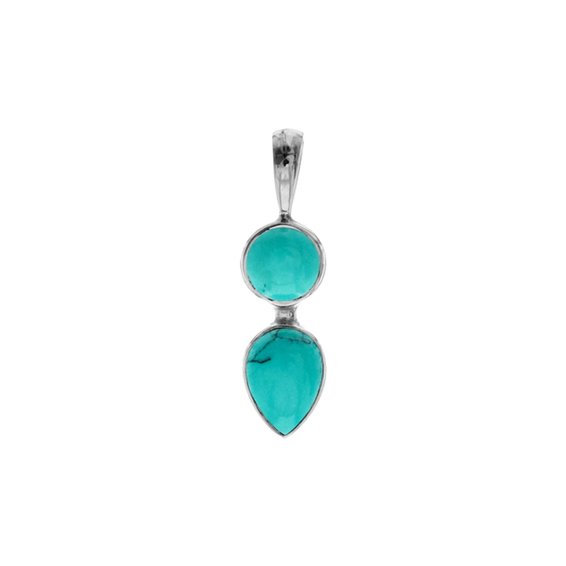 Samira round & teardrop turquoise pendant