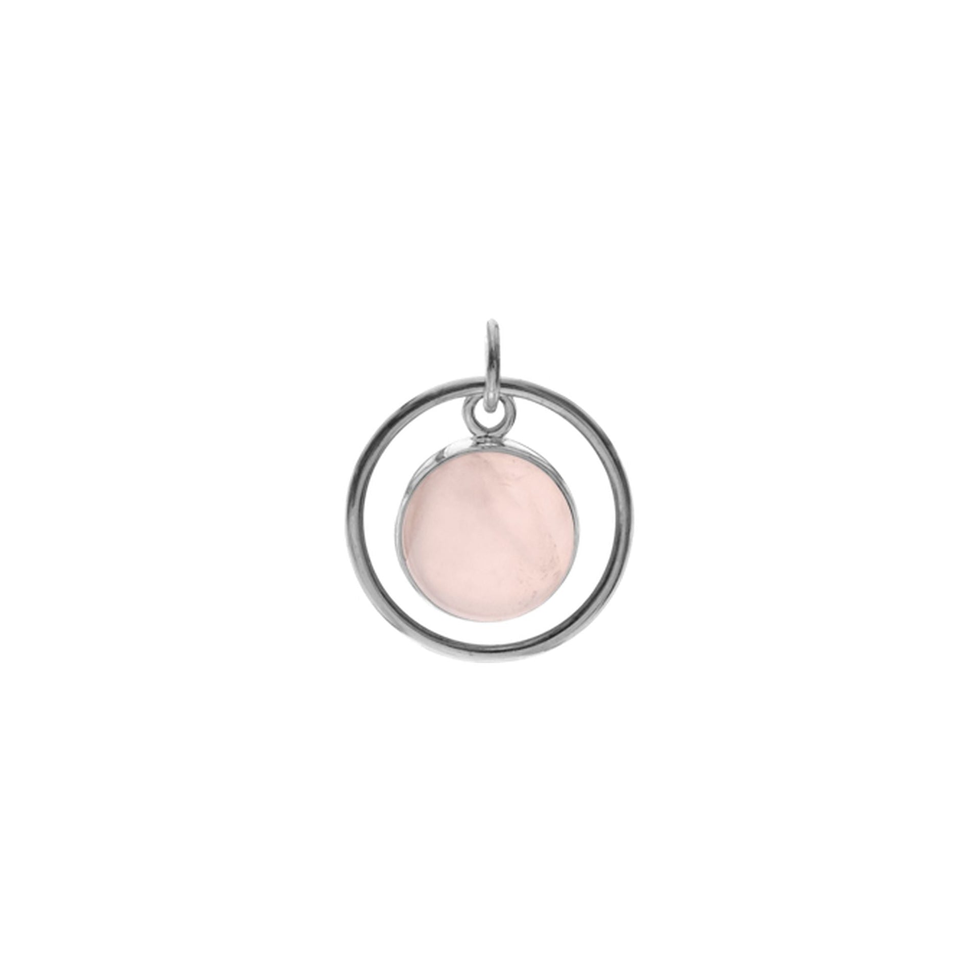 Amy rose quartz halo pendant