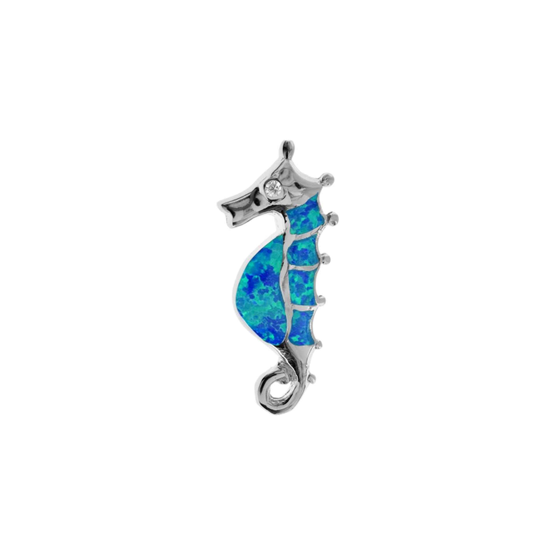 Ana blue opalique seahorse pendant