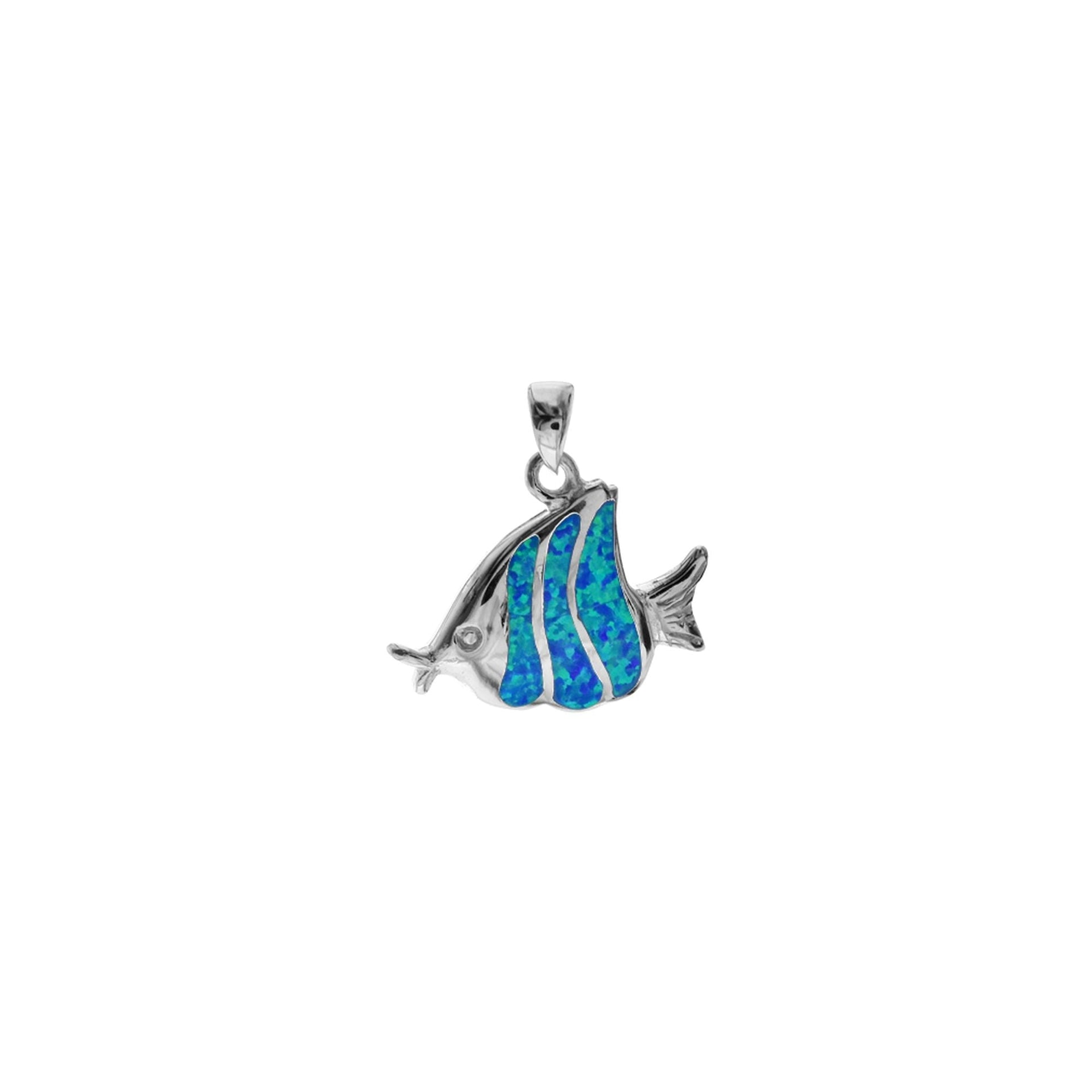 Ana blue opalique angelfish pendant