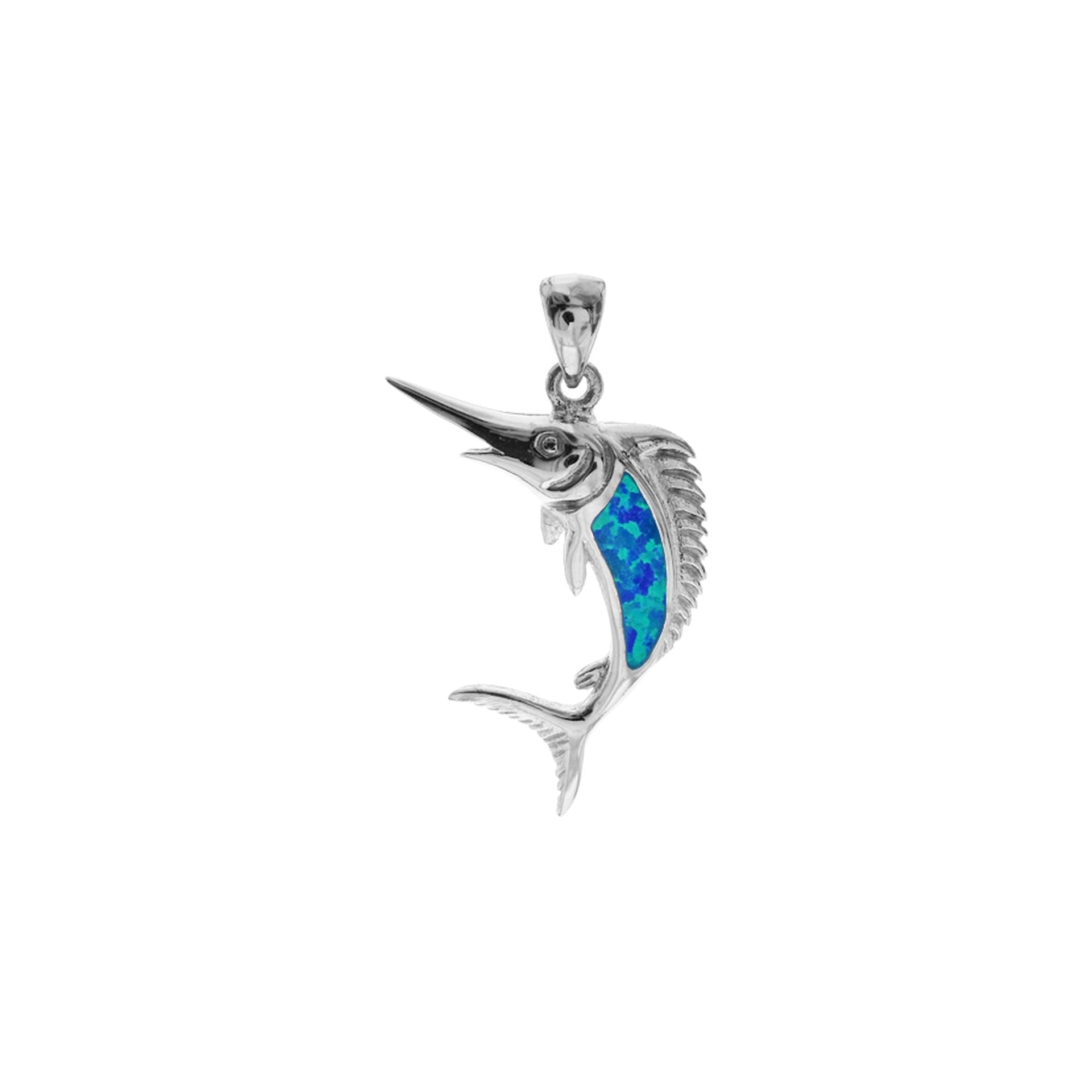Ana blue opalique swordfish pendant