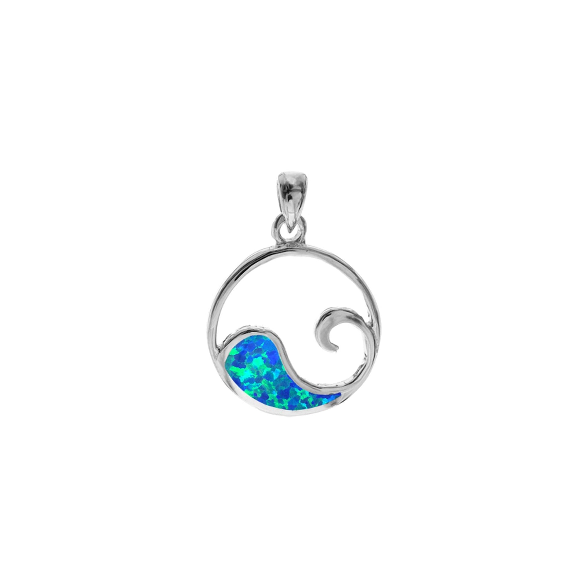 Ana blue opalique wave pendant