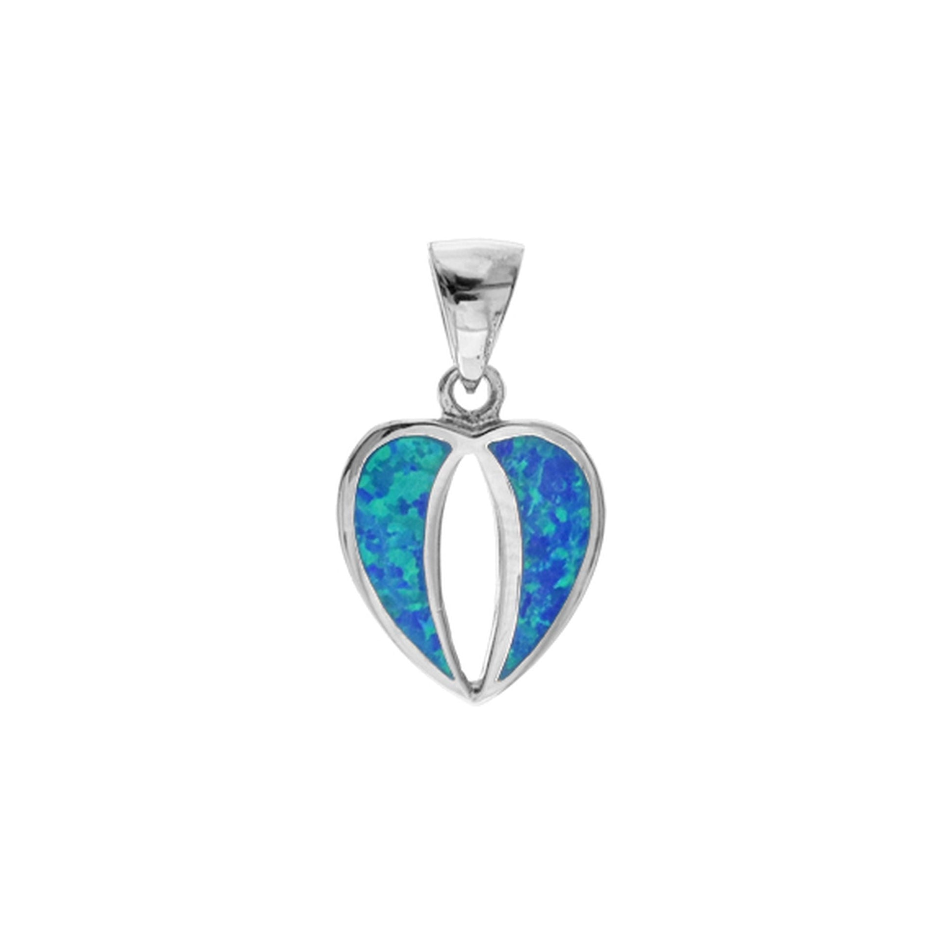 Diana blue opalique angel wings pendant