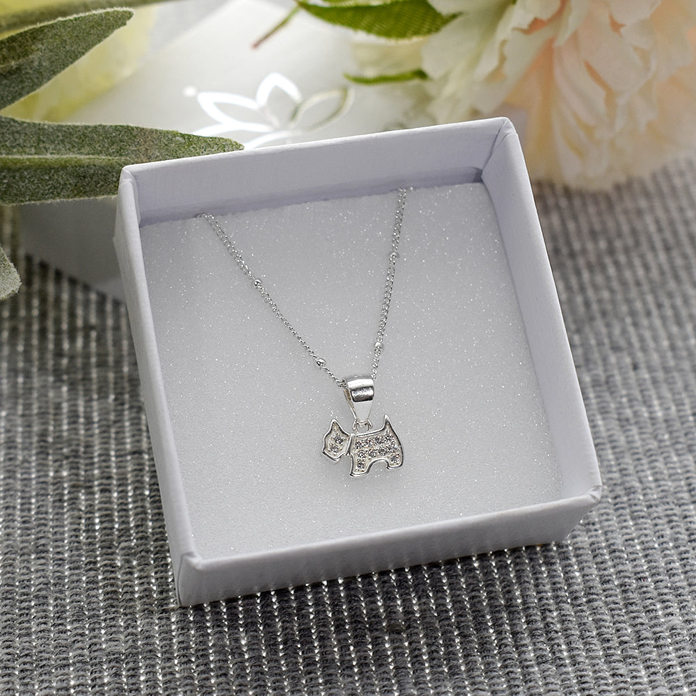 Alianna CZ scottie dog pendant