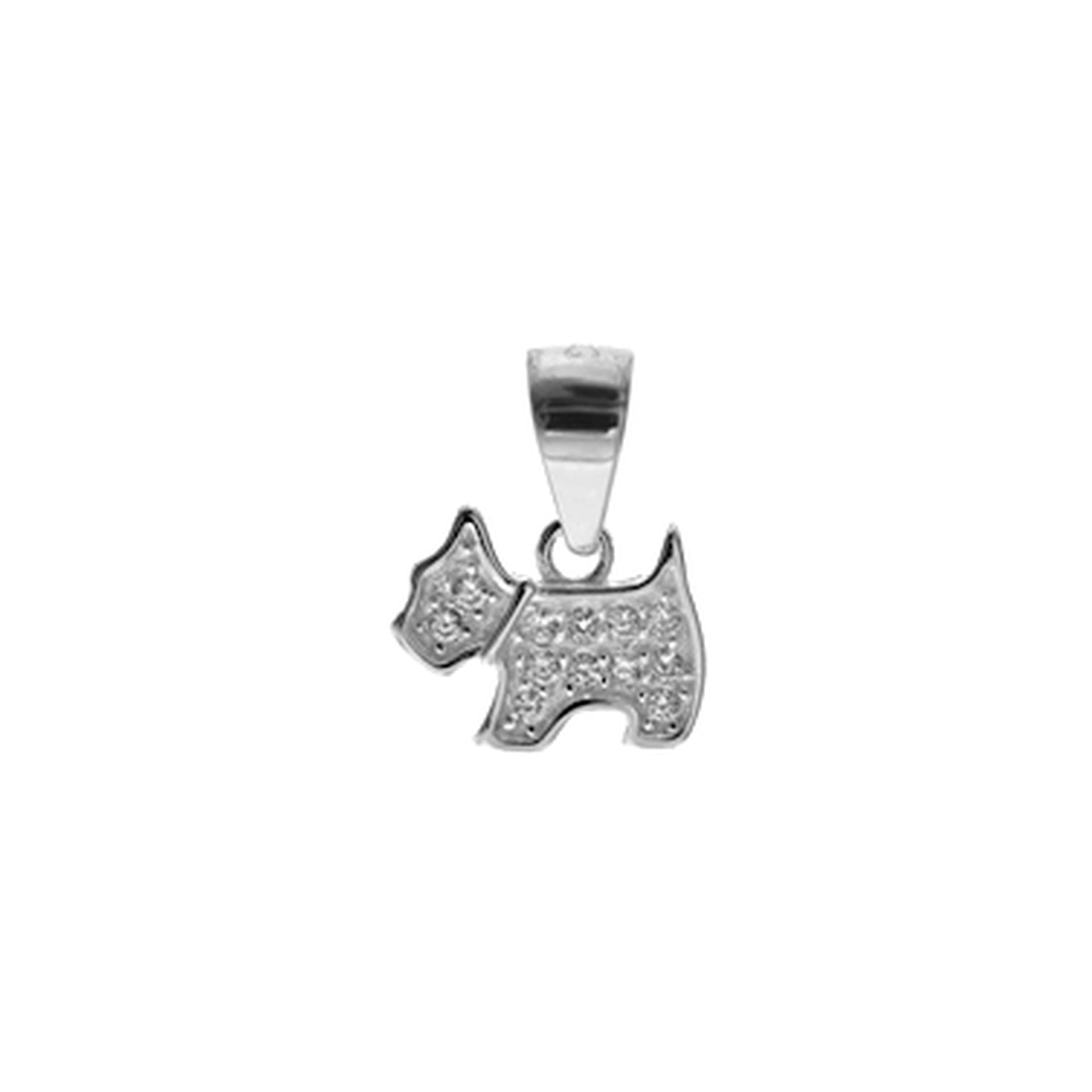 Alianna CZ scottie dog pendant