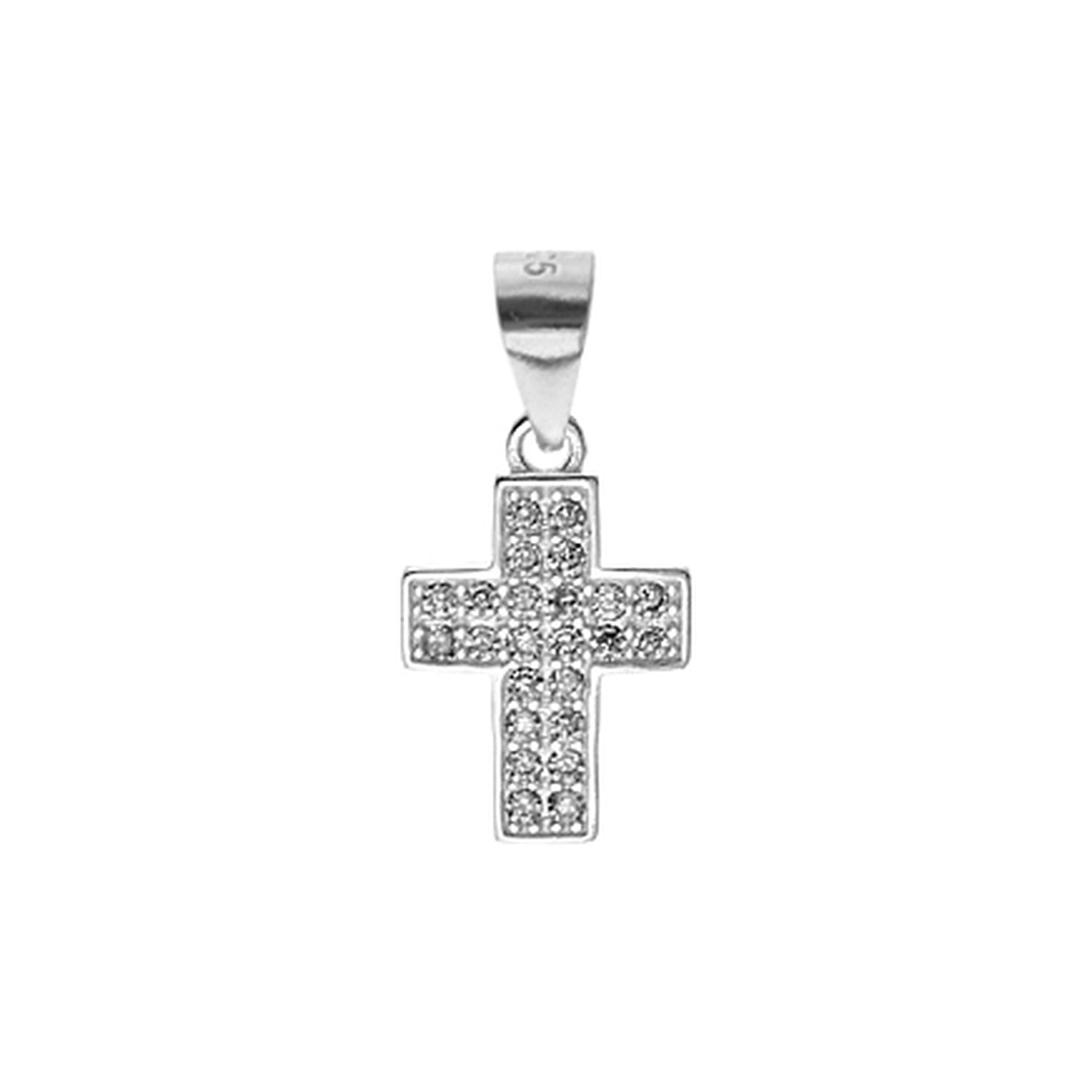 Tiffany cross pendant with cubic zirconia