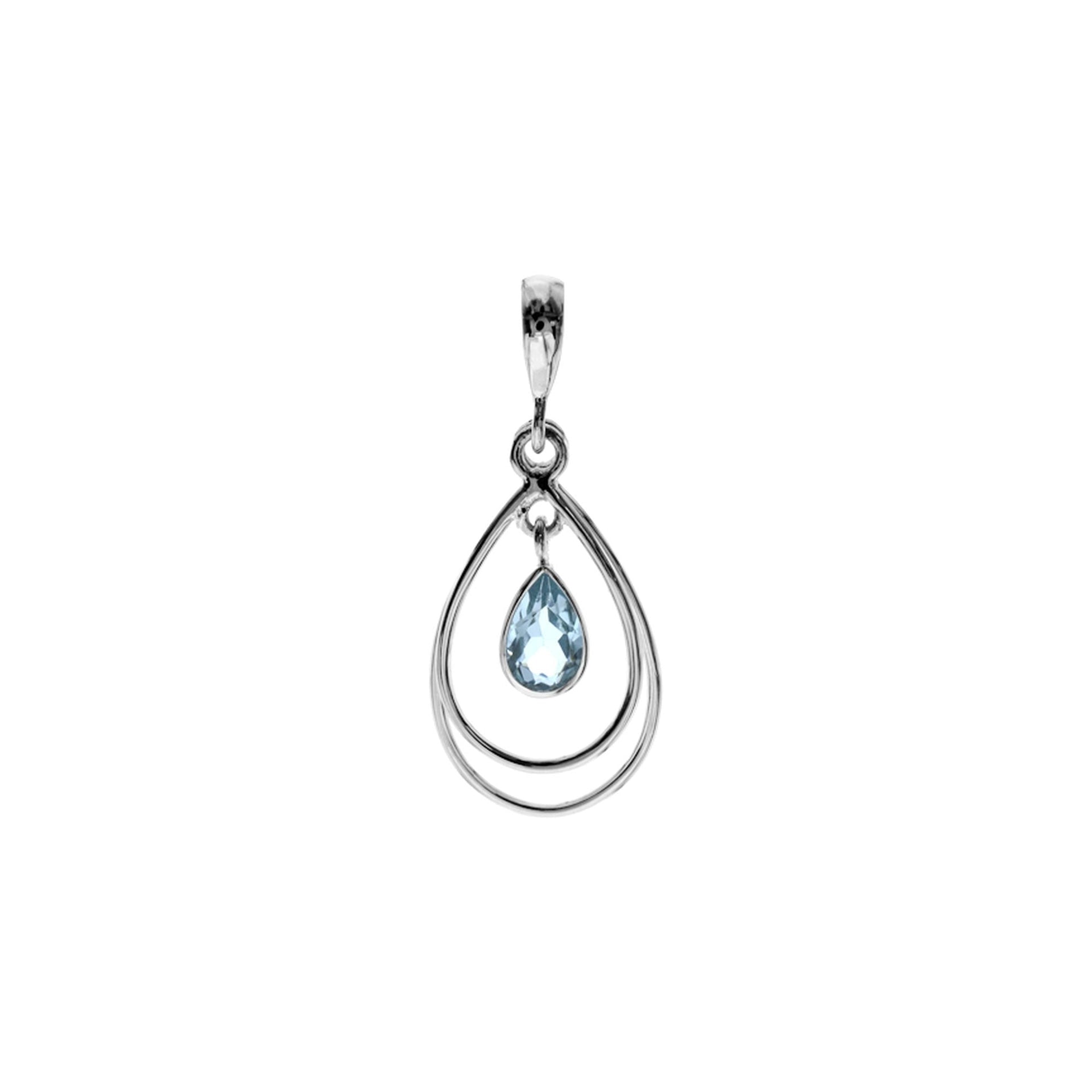 Ivy teardrop blue topaz pendant
