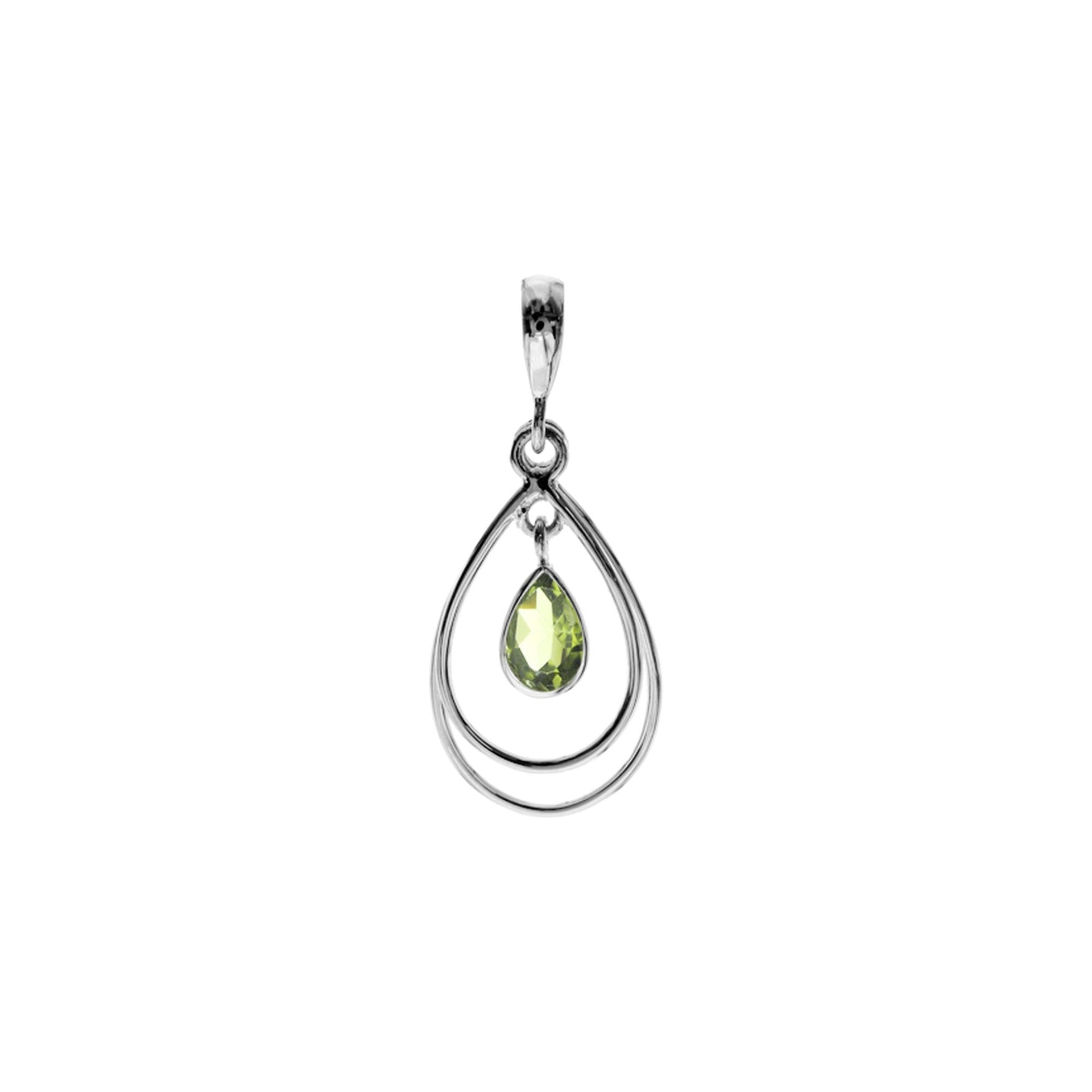 Ivy teardrop peridot facet pendant