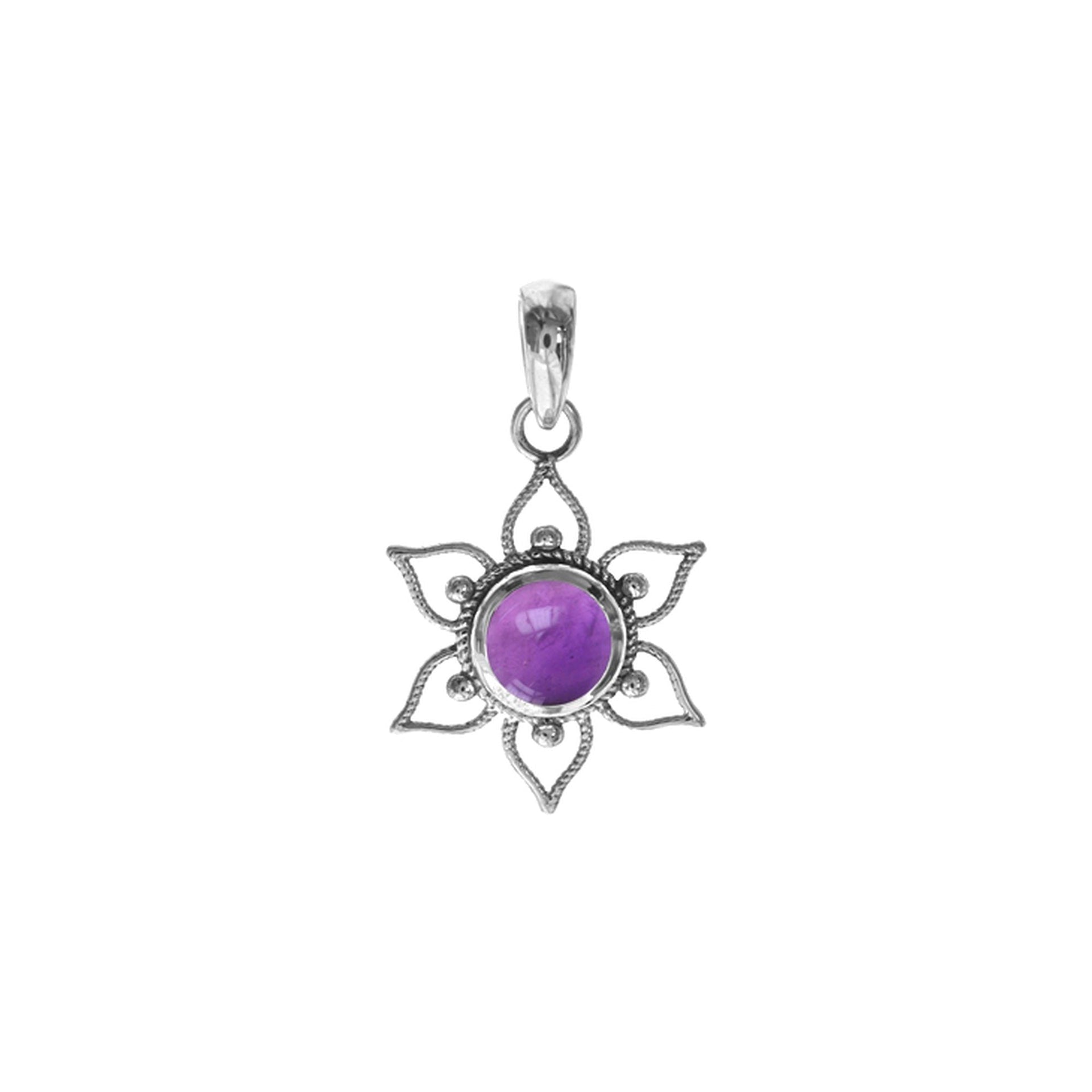 Catalina amethyst flower pendant
