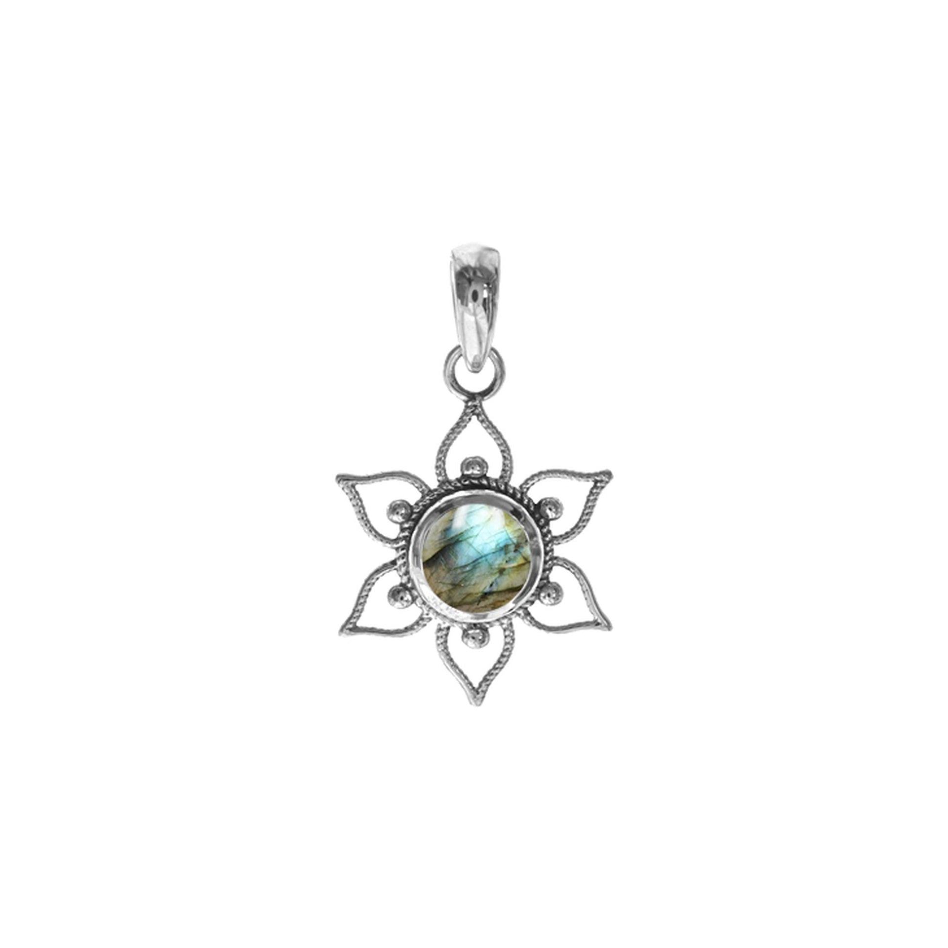 Catalina labradorite flower pendant