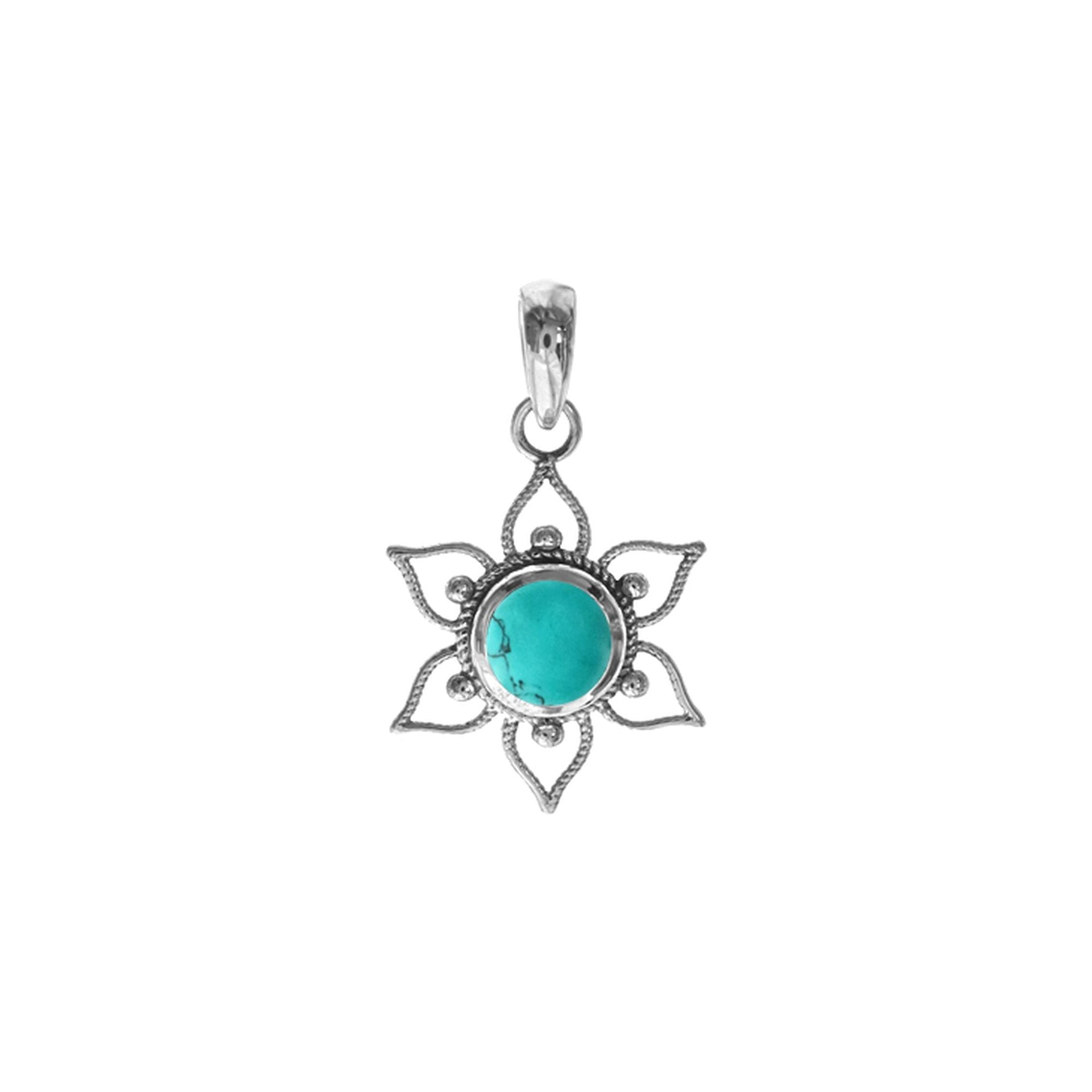 Catalina turquoise flower pendant