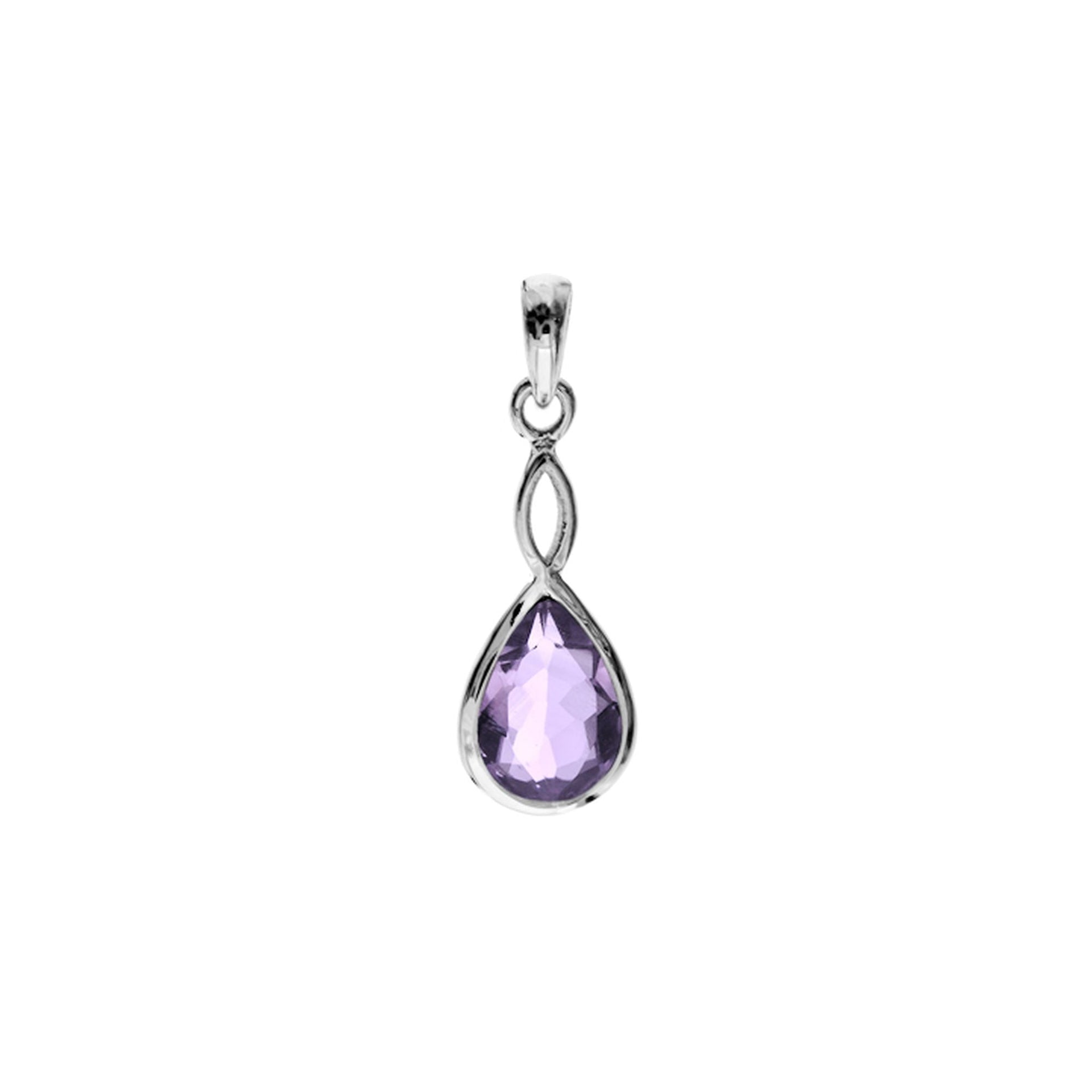 Samira amethyst facet crossover pendant