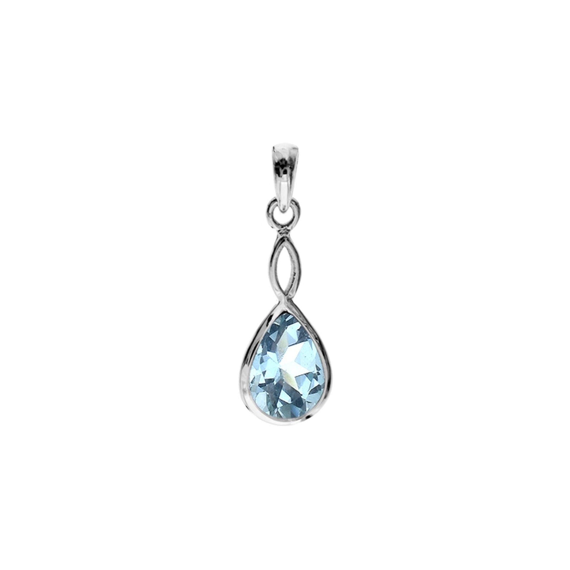 Samira blue topaz crossover pendant
