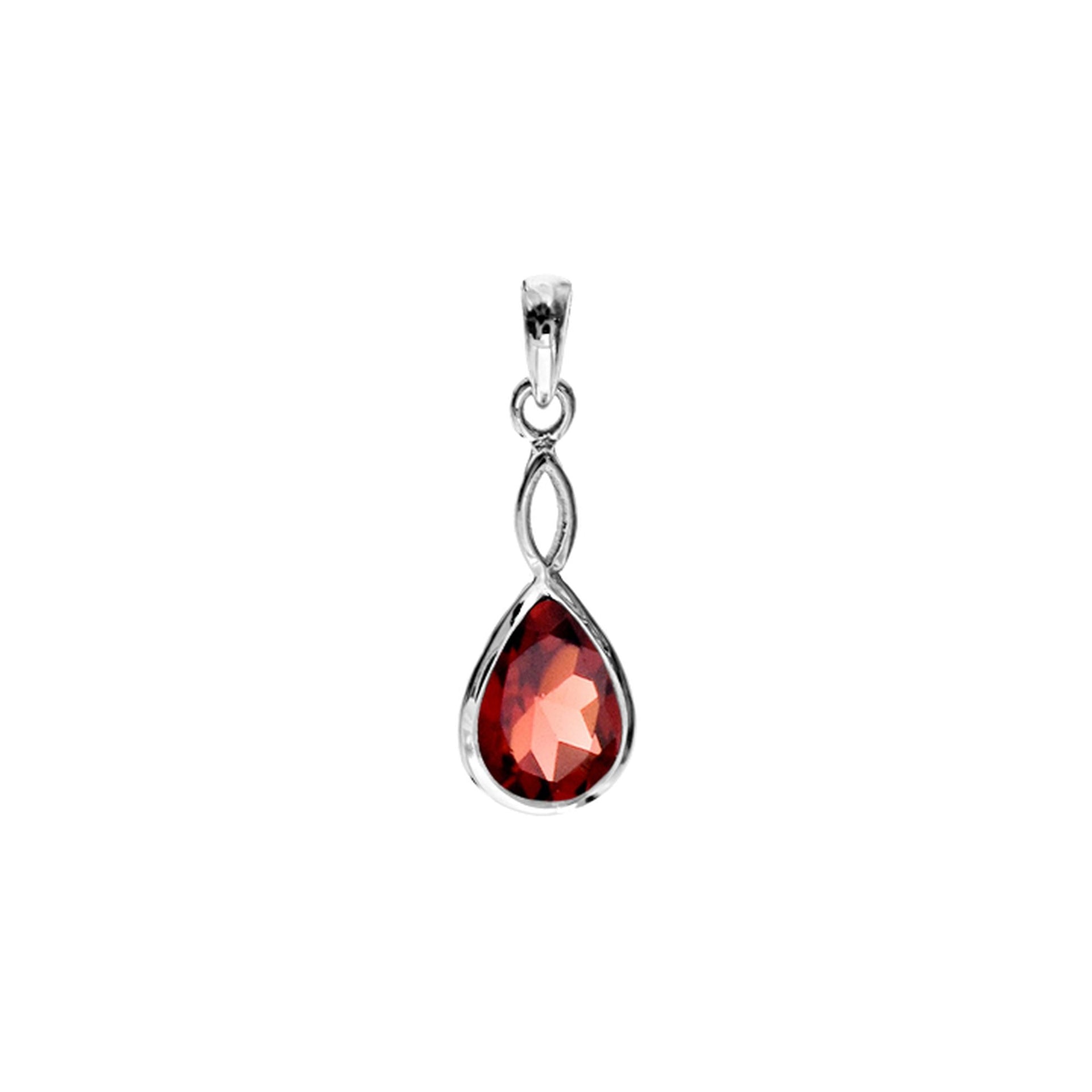Samira garnet facet crossover pendant