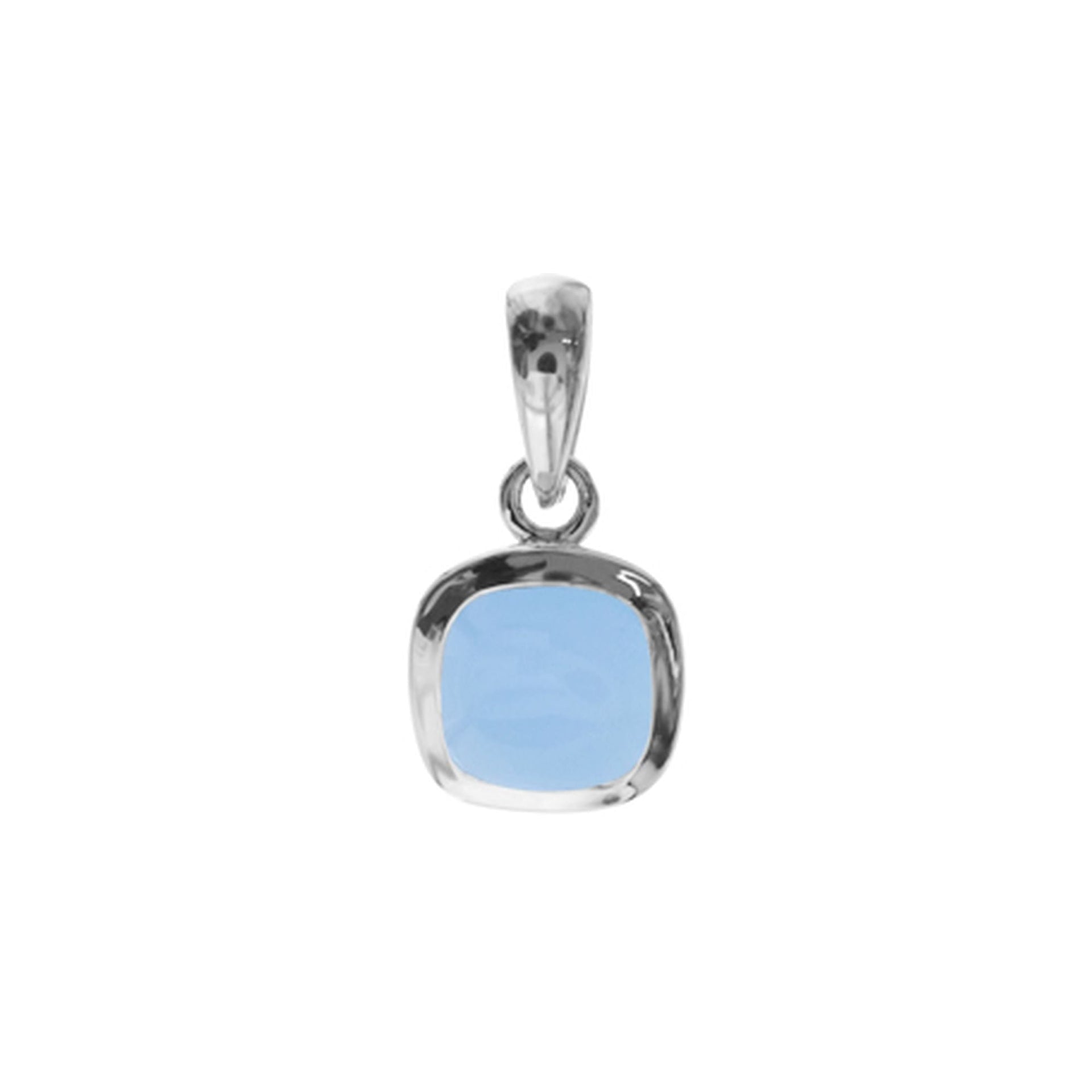 Samira blue chalcedony squircle pendant