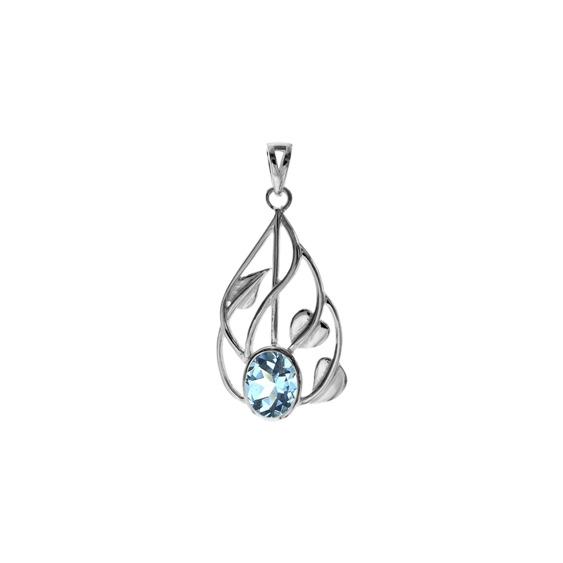 Lola blue topaz vine pendant