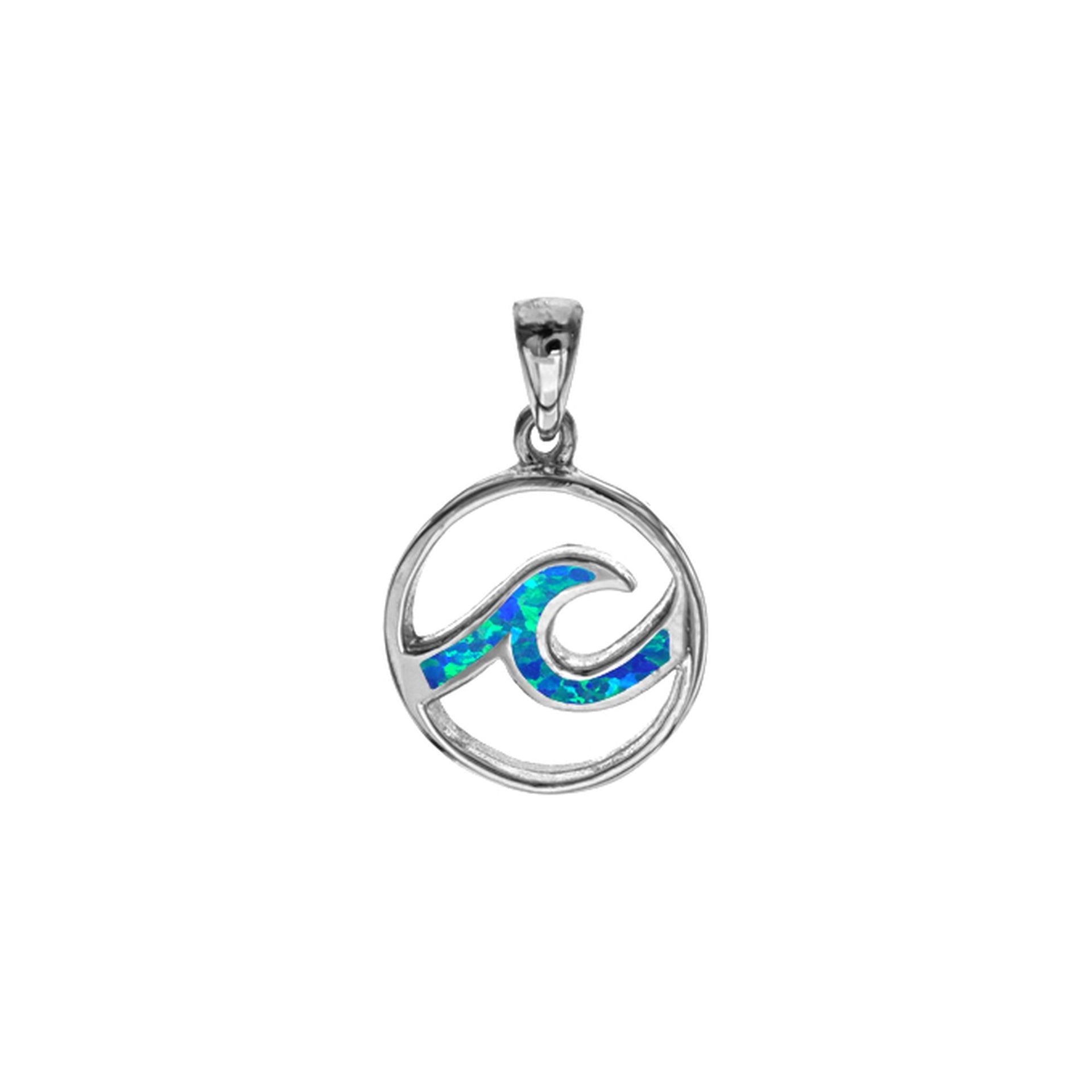 Ana blue encircled wave pendant