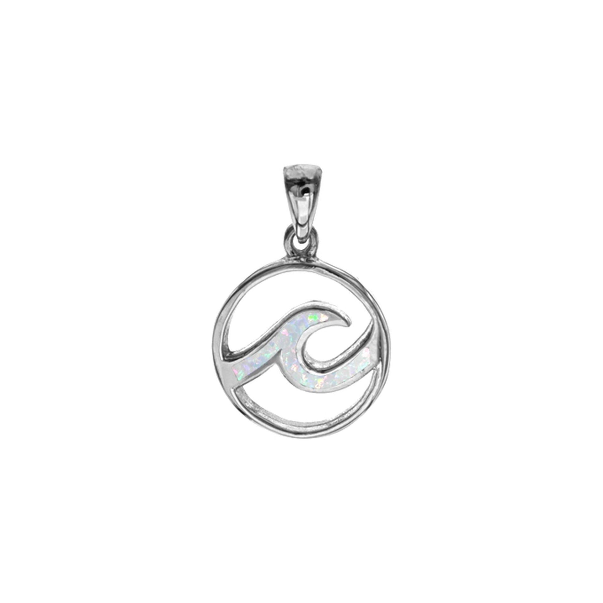 Ana white encircled wave pendant