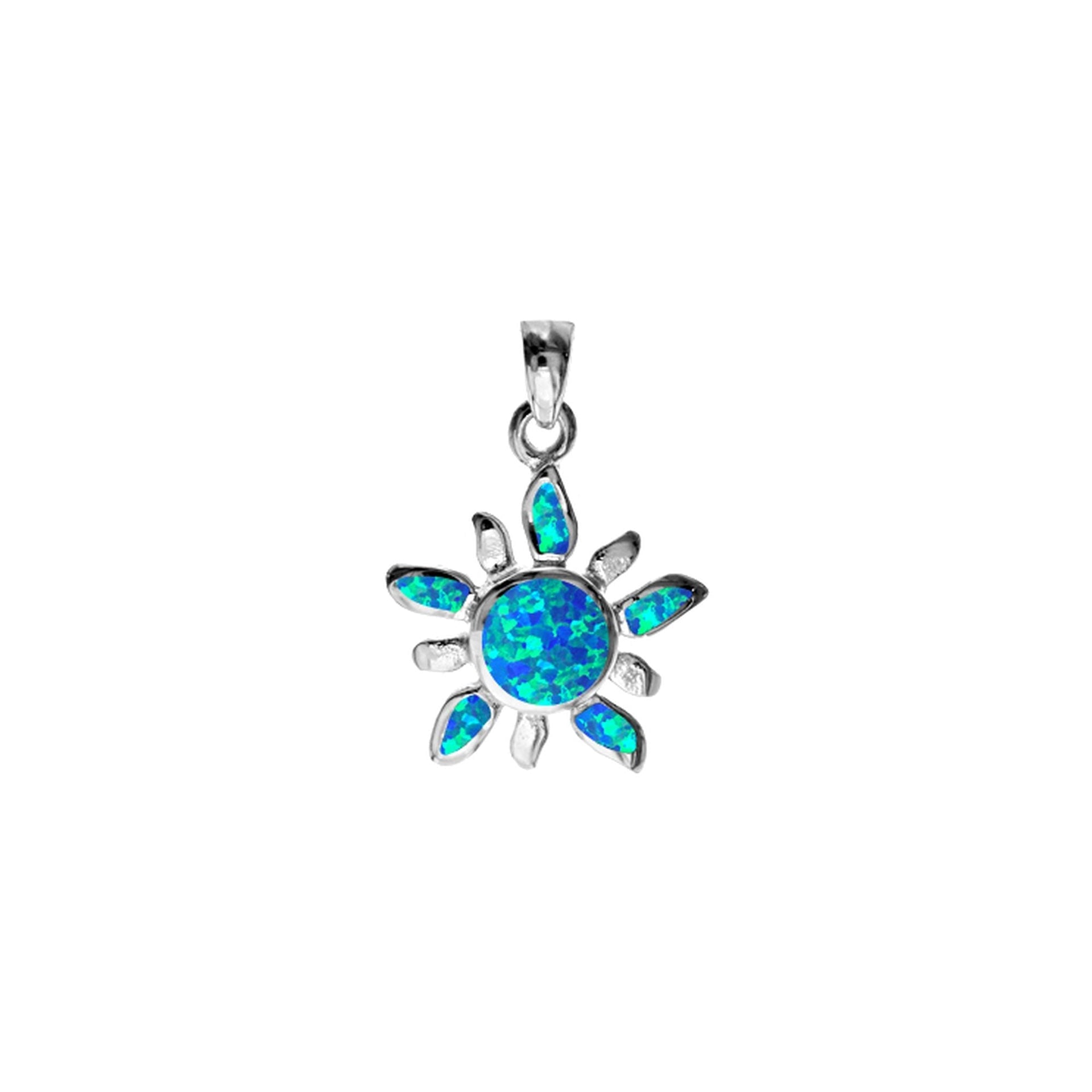 Emerie blue sunburst pendant