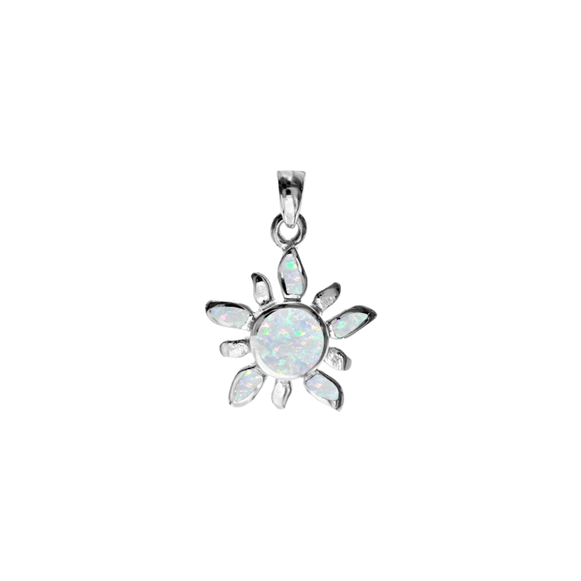 Emerie white sunburst pendant
