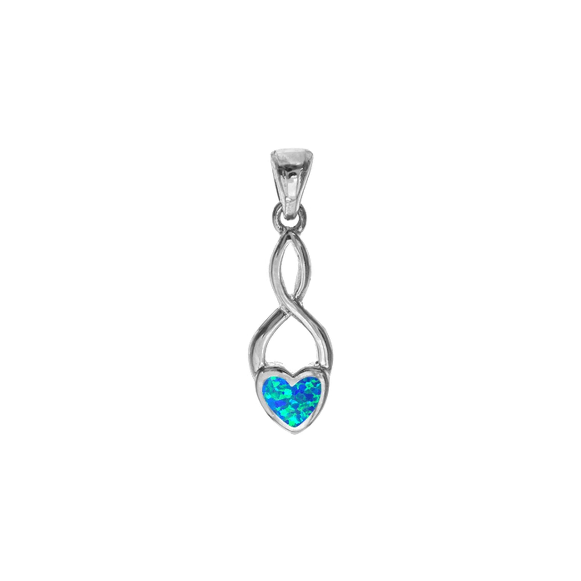 Antoinette blue infinity heart pendant