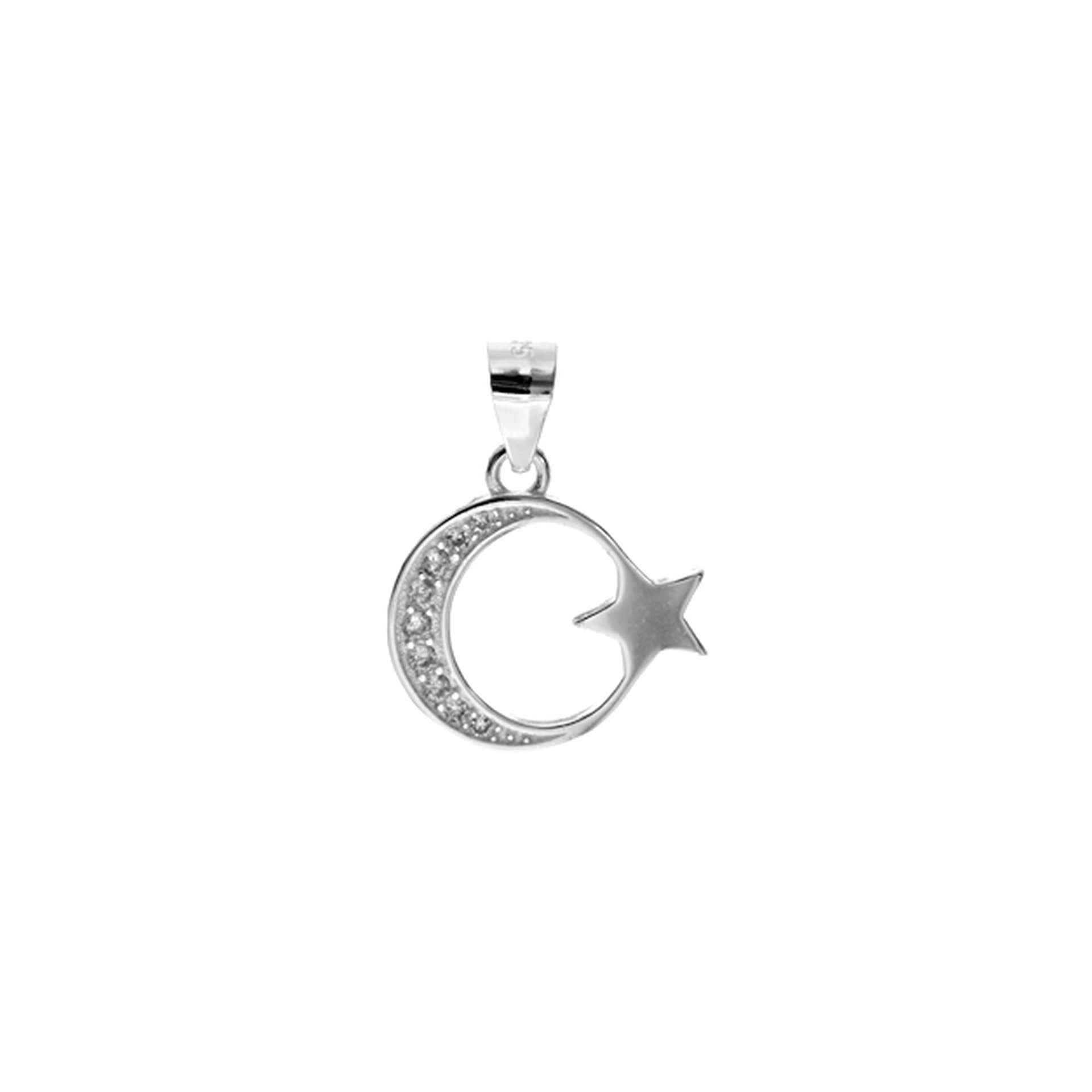 Natalie crescent moon and star pendant