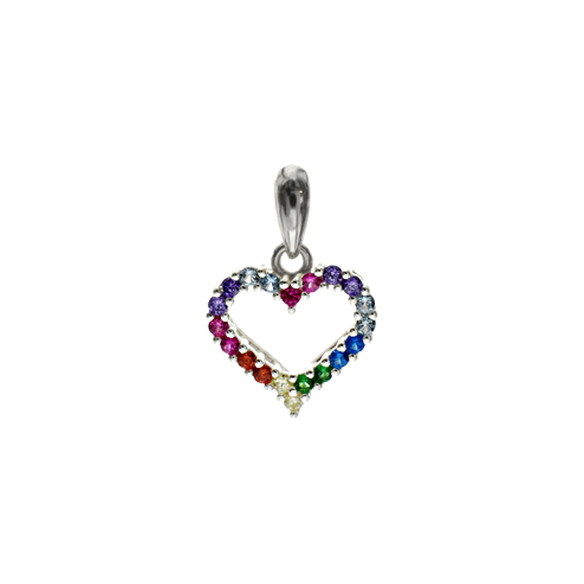 Callista rainbow outline heart pendant