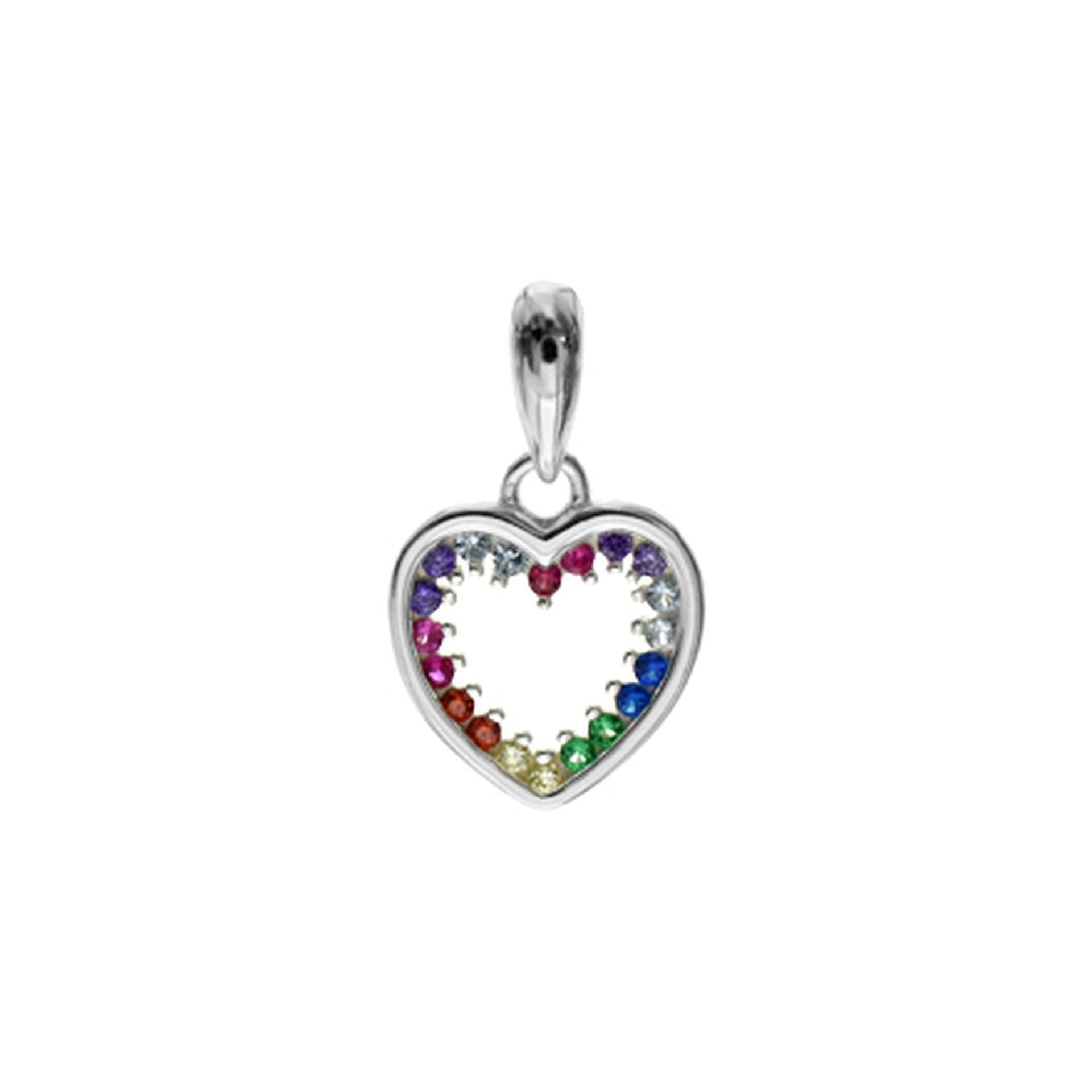 Callista rainbow heart with frame pendant