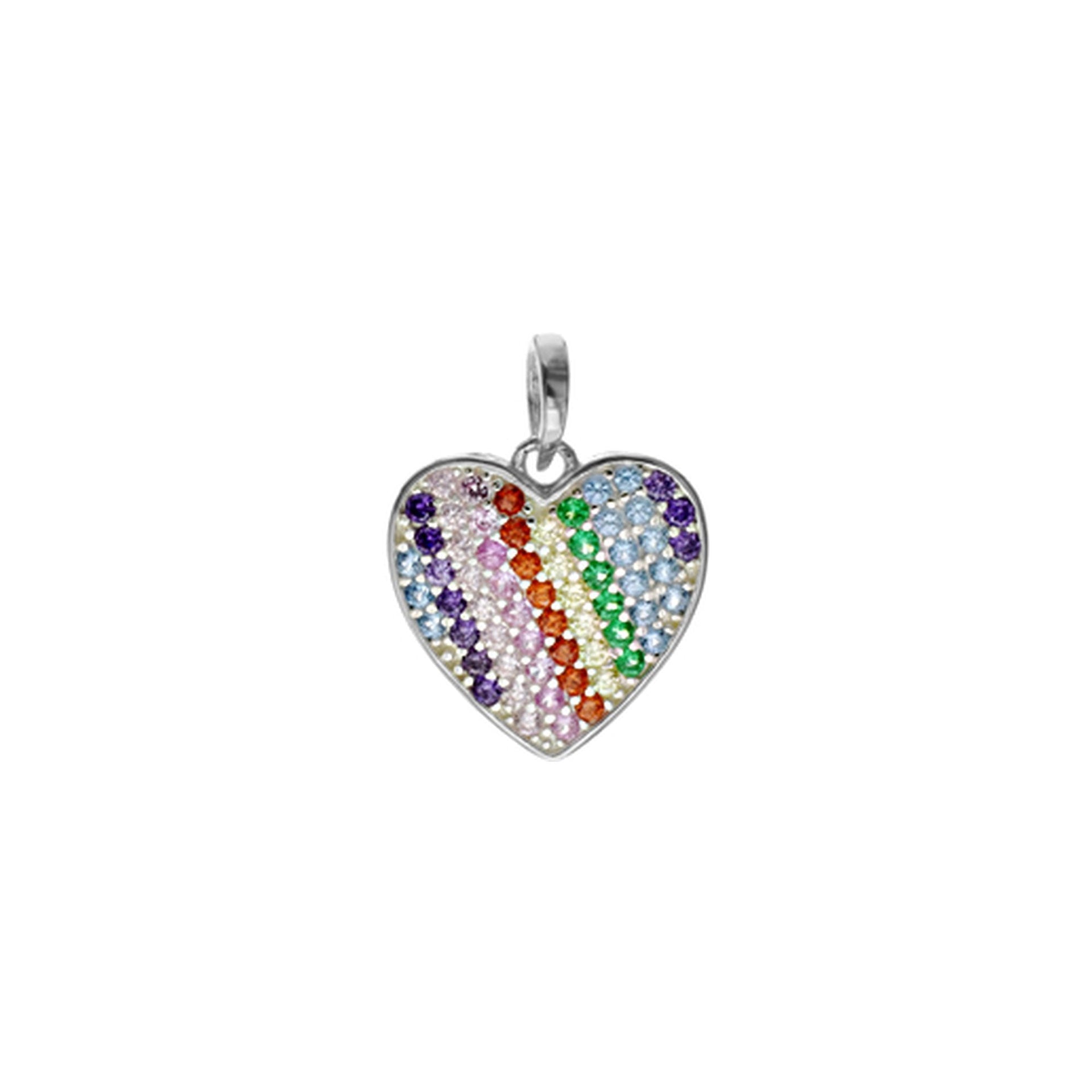Callista rainbow striped heart pendant