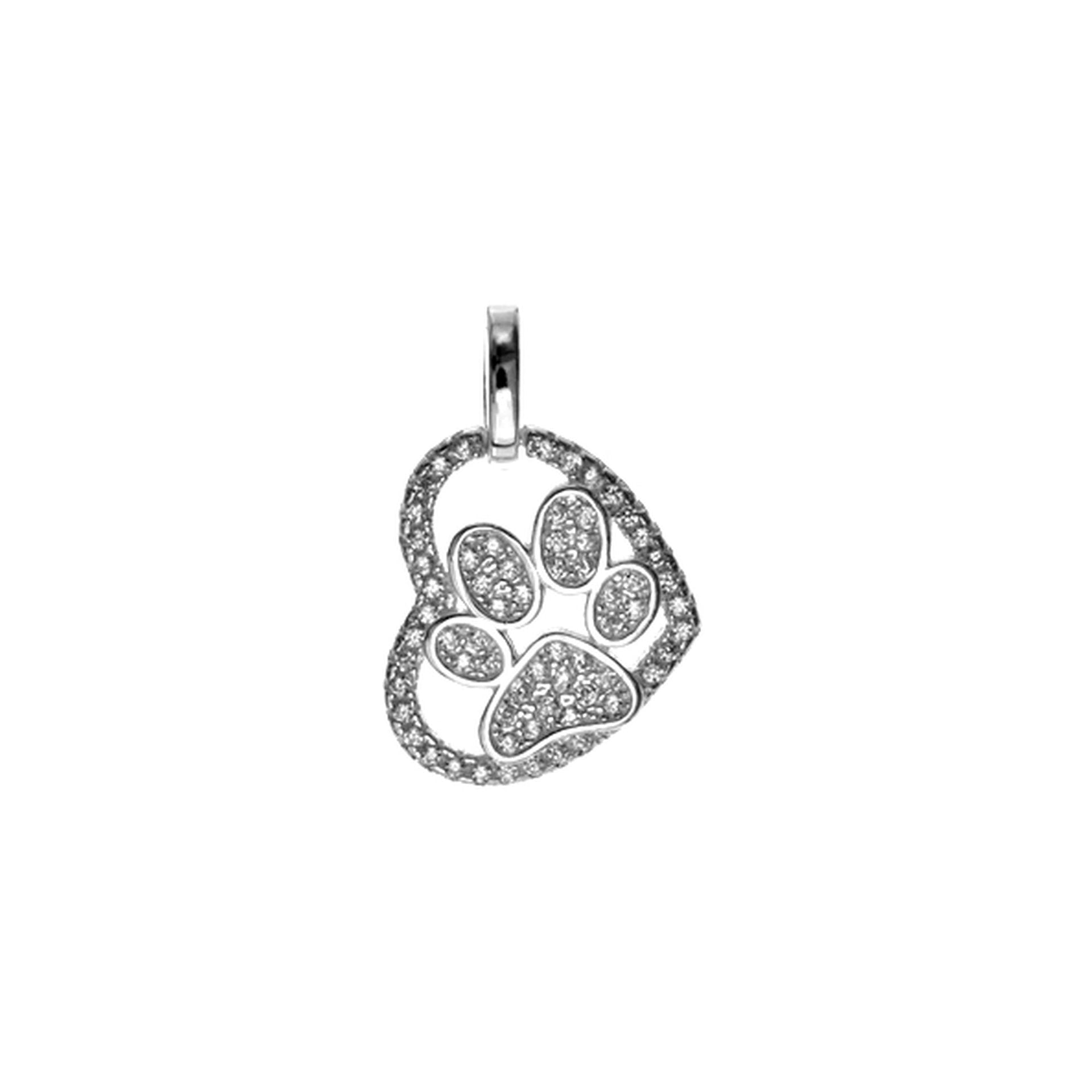 Alianna heart with paw print pendant