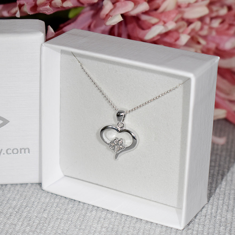 Alianna overlapped heart with pawprint pendant