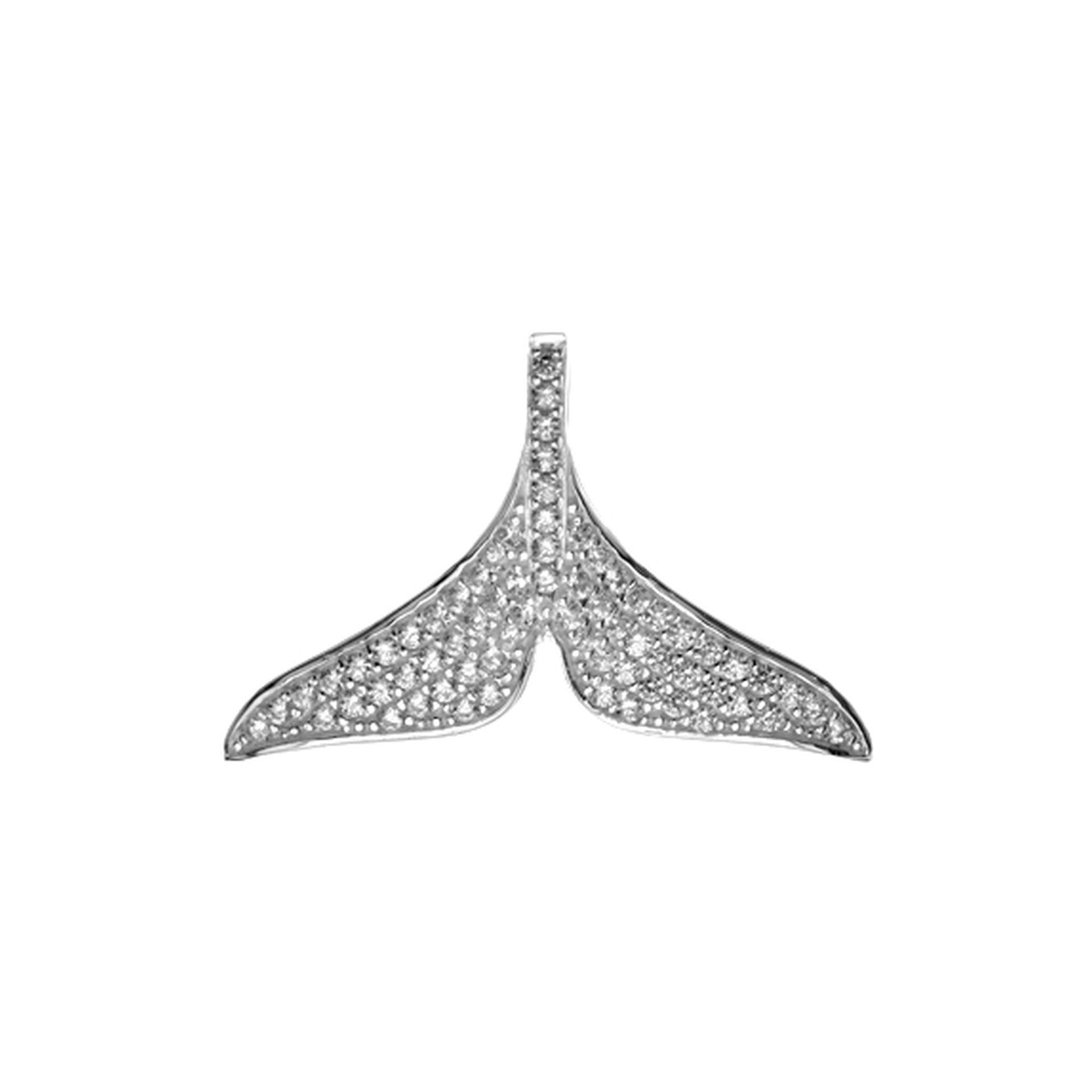 CZ whale tail pendant