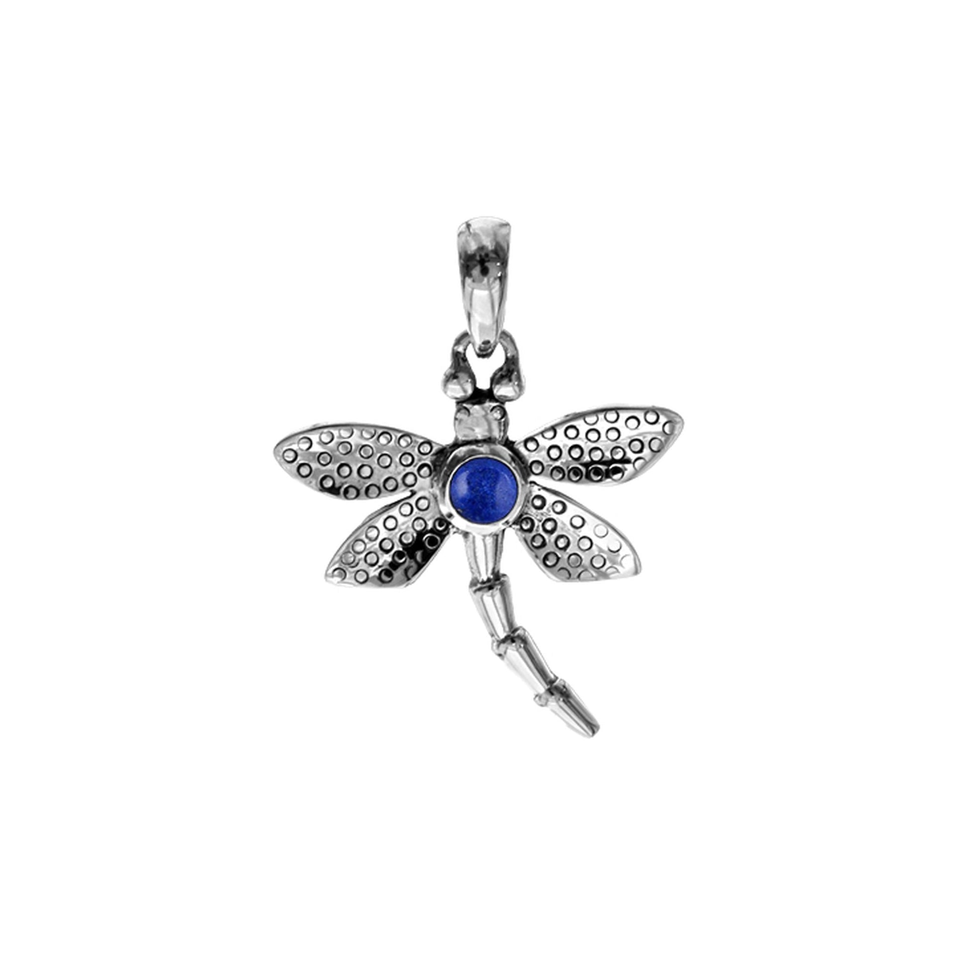 Lola small lapis lazuli dragonfly pendant