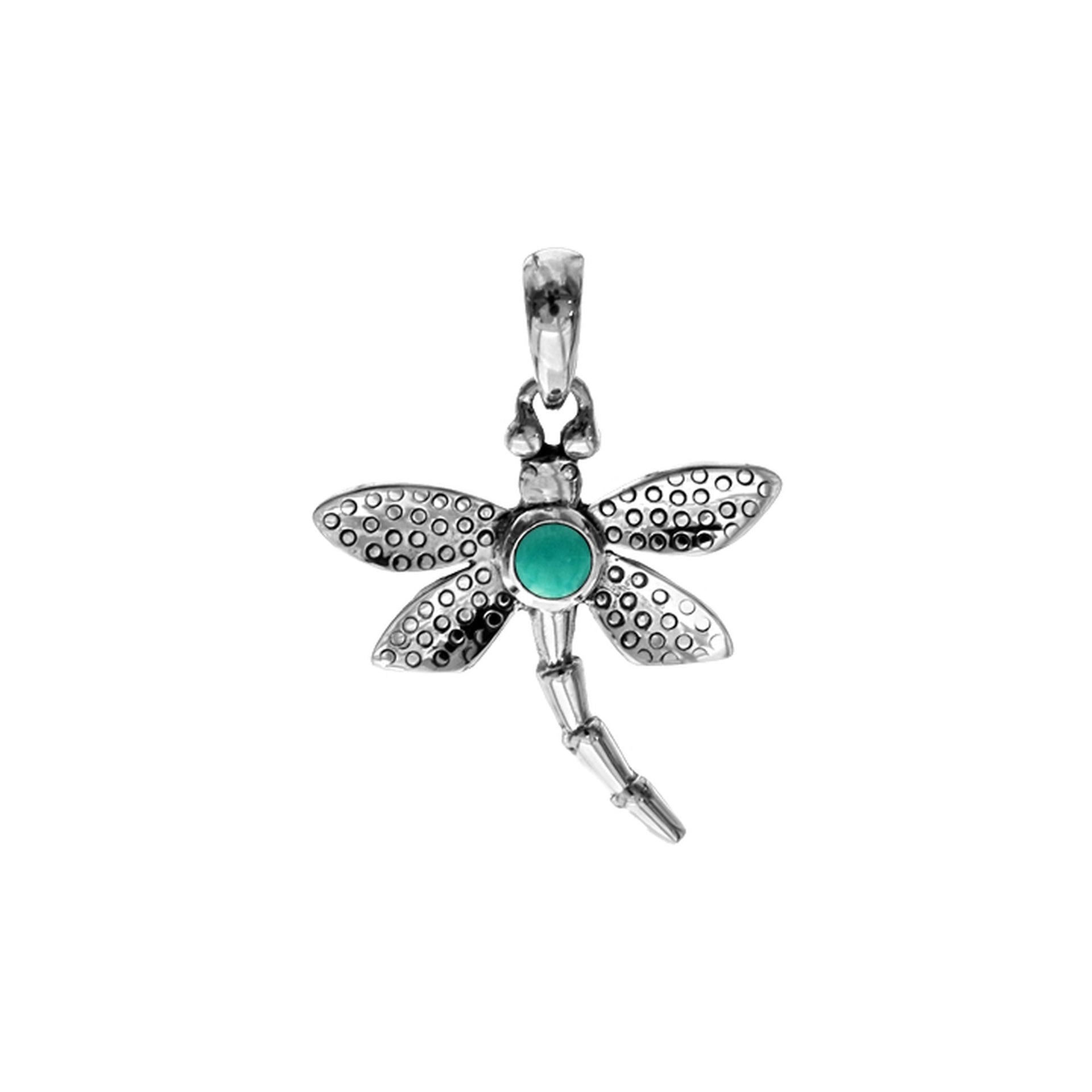 Lola small turquoise dragonfly pendant