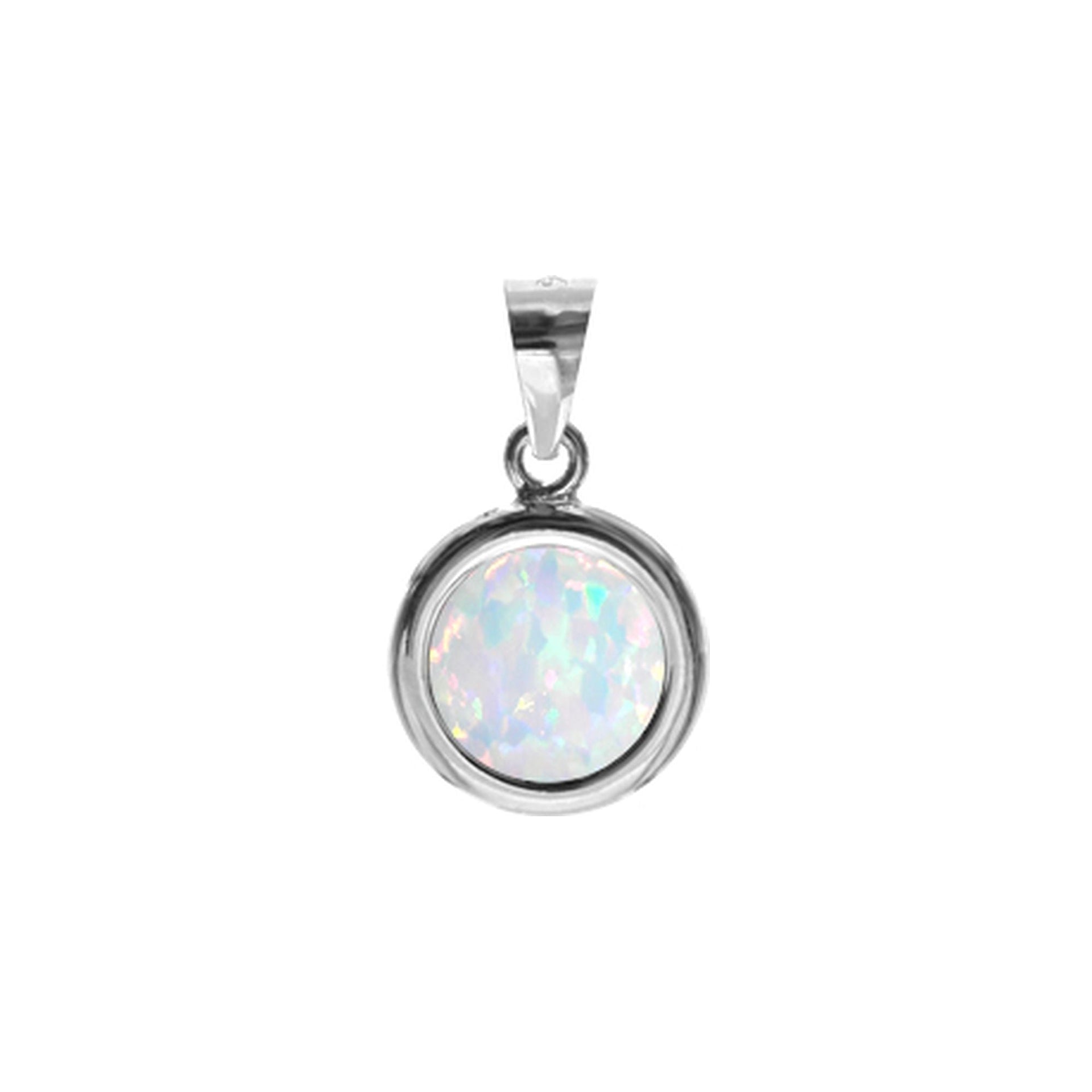 Diana simple round white opalique pendant
