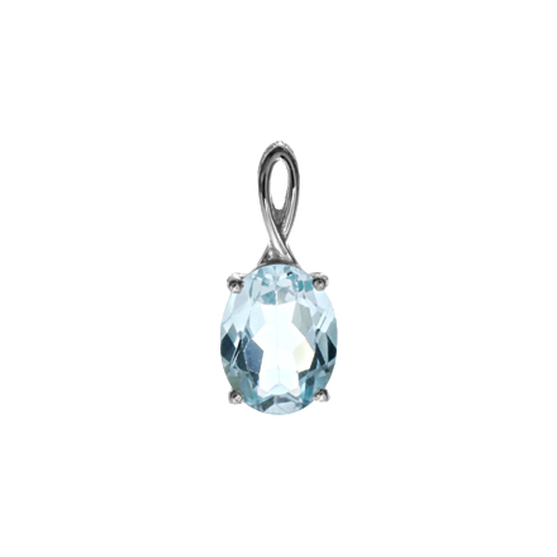 Kara oval blue topaz pendant