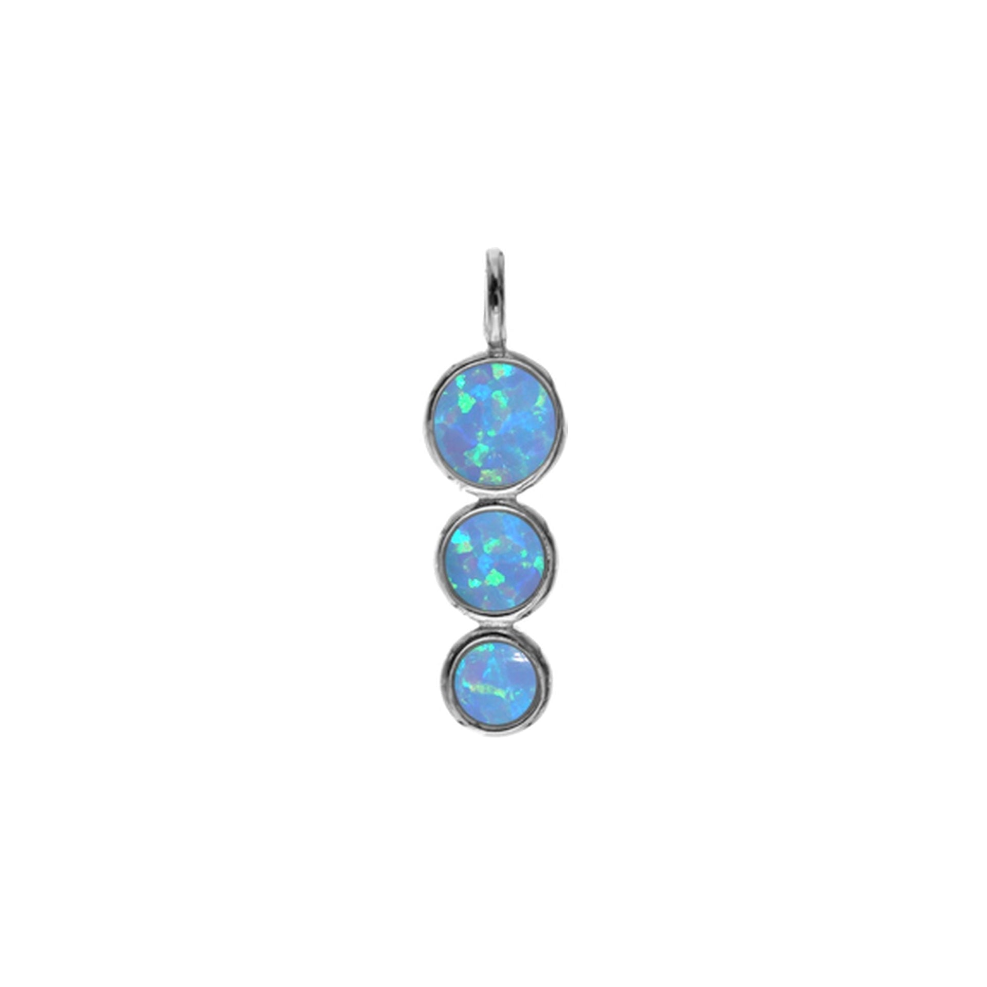 Angelica decreasing blue opalique circles pendant