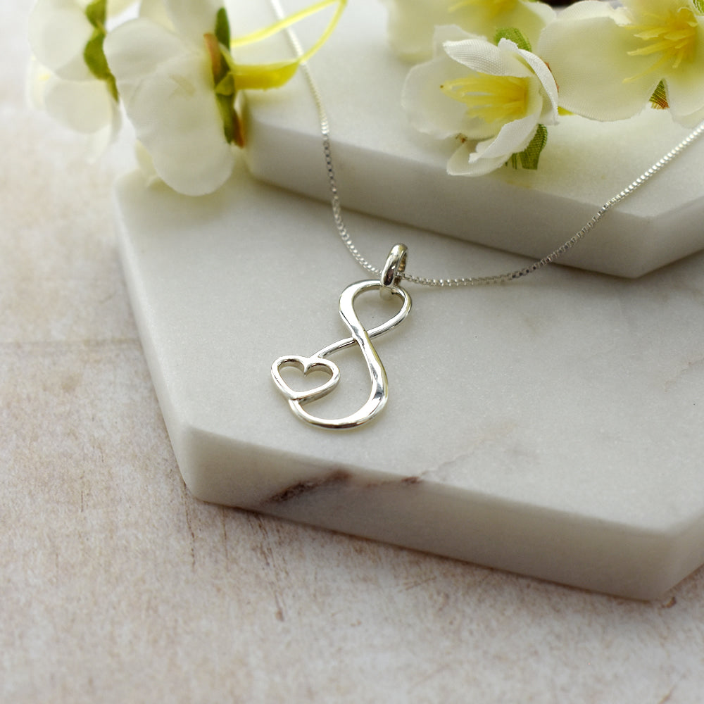 Paige long infinity linked heart pendant