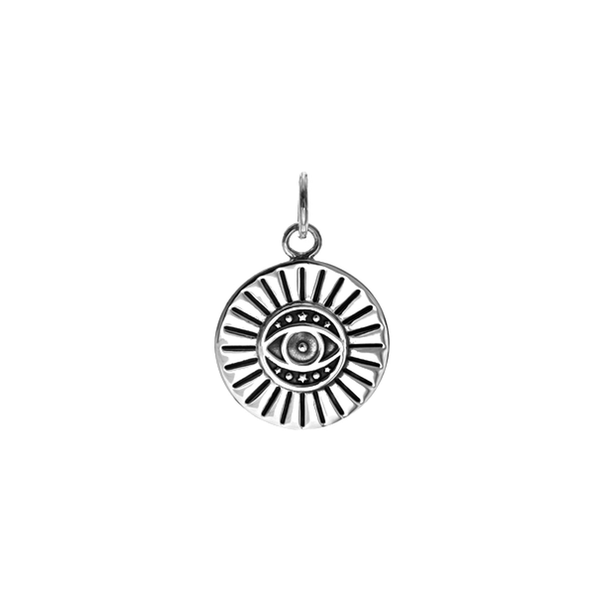 Zora disc evil eye pendant