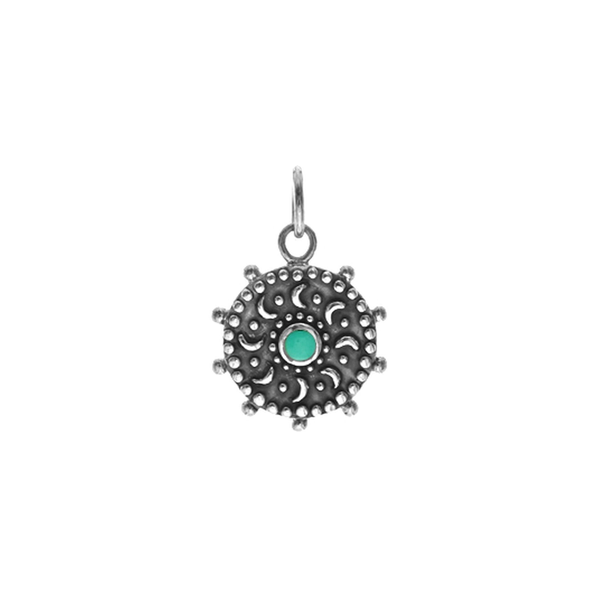 Zora turquoise moon mandala pendant