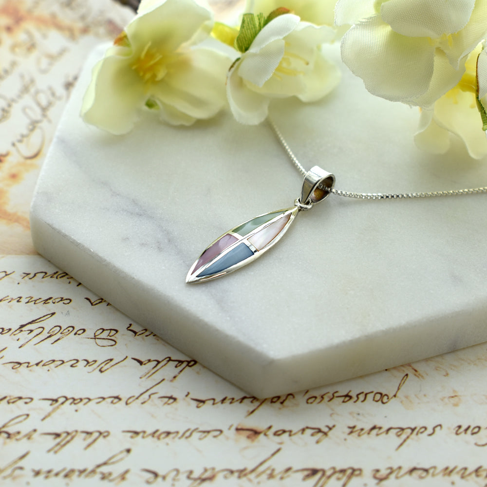 Bronwen quartered marquis pendant