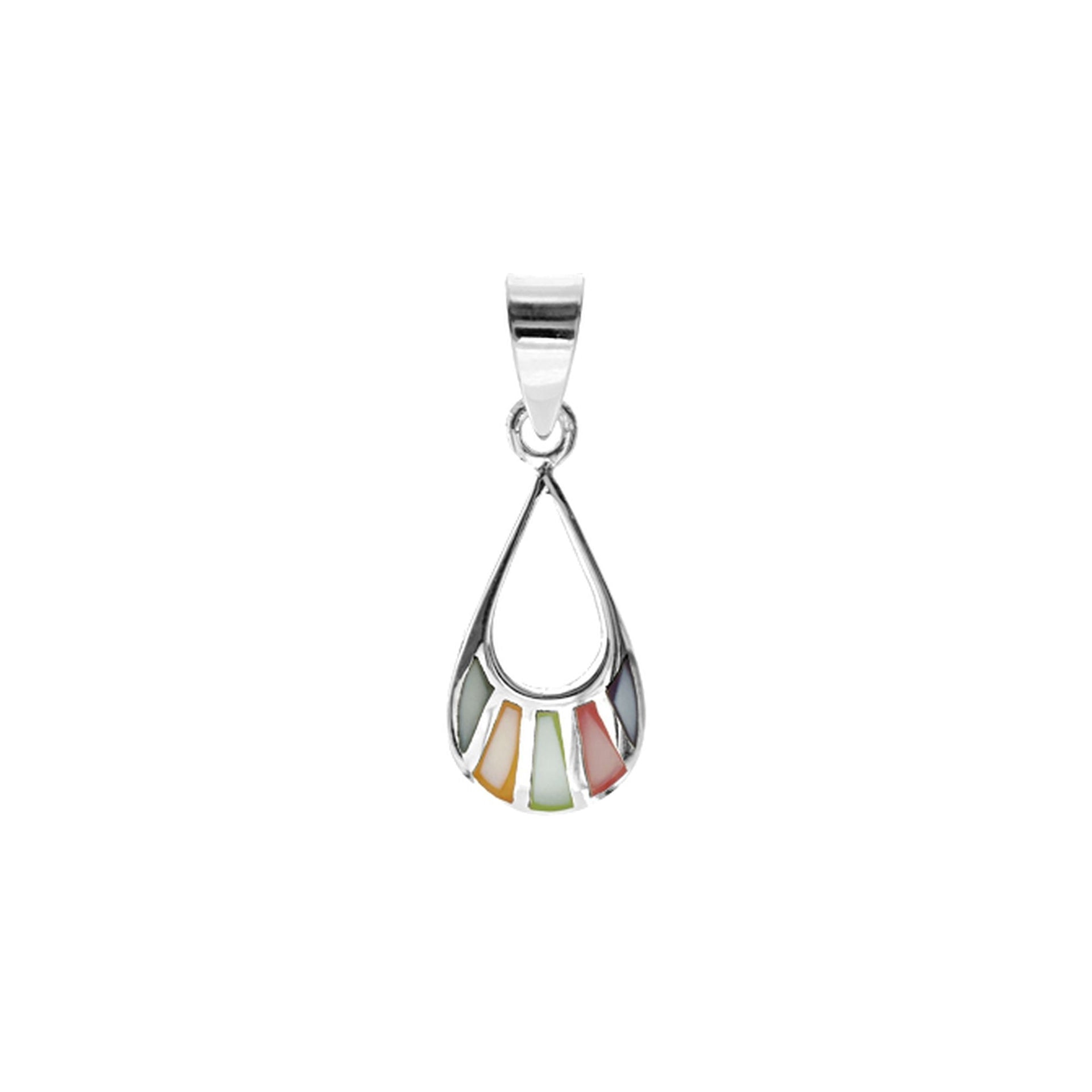Bronwen striped open teardrop pendant