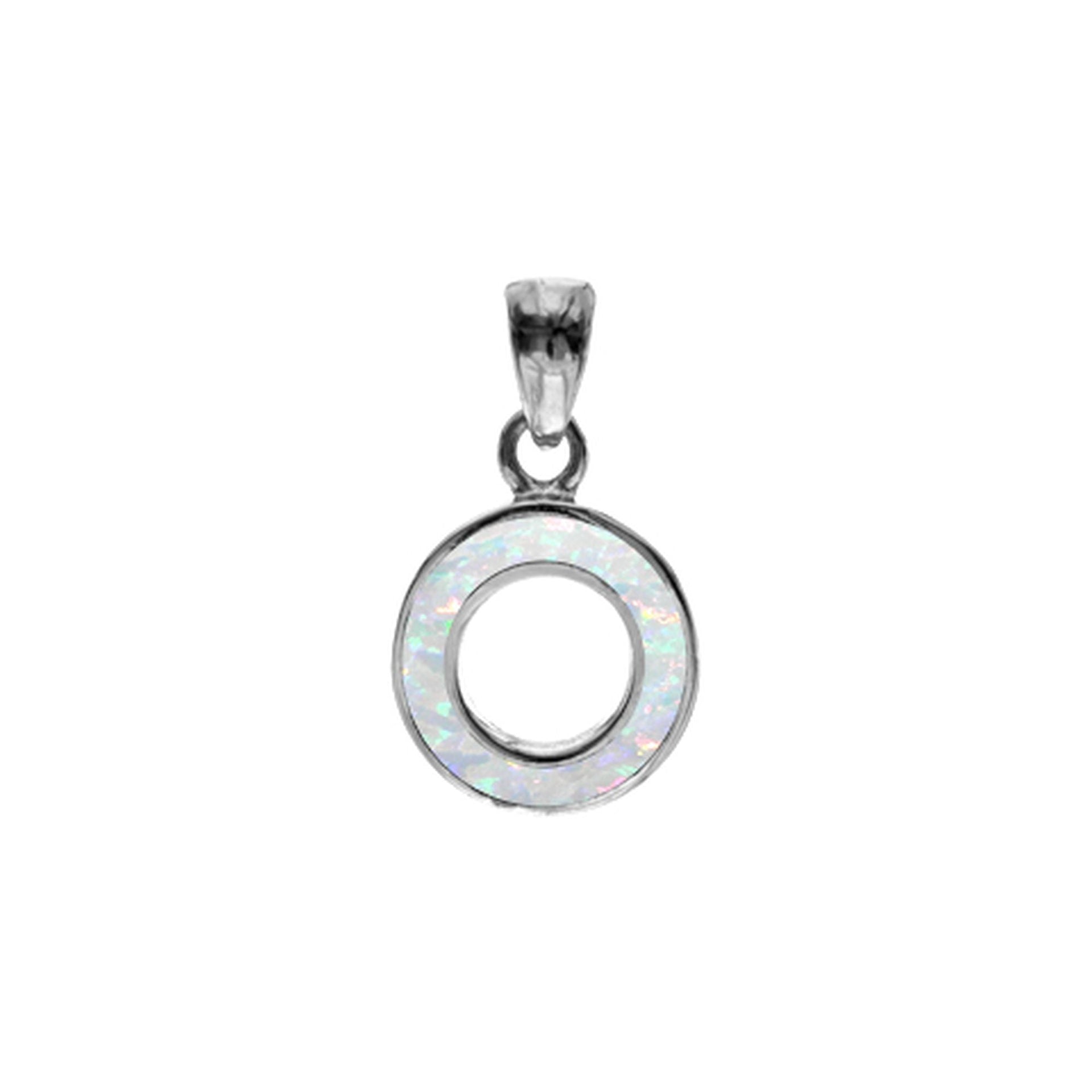 Diana white inlaid open circle pendant