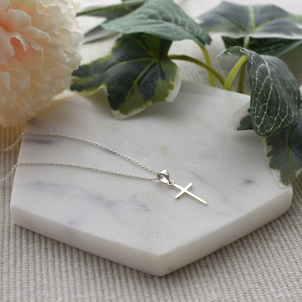 Smile square cross pendant