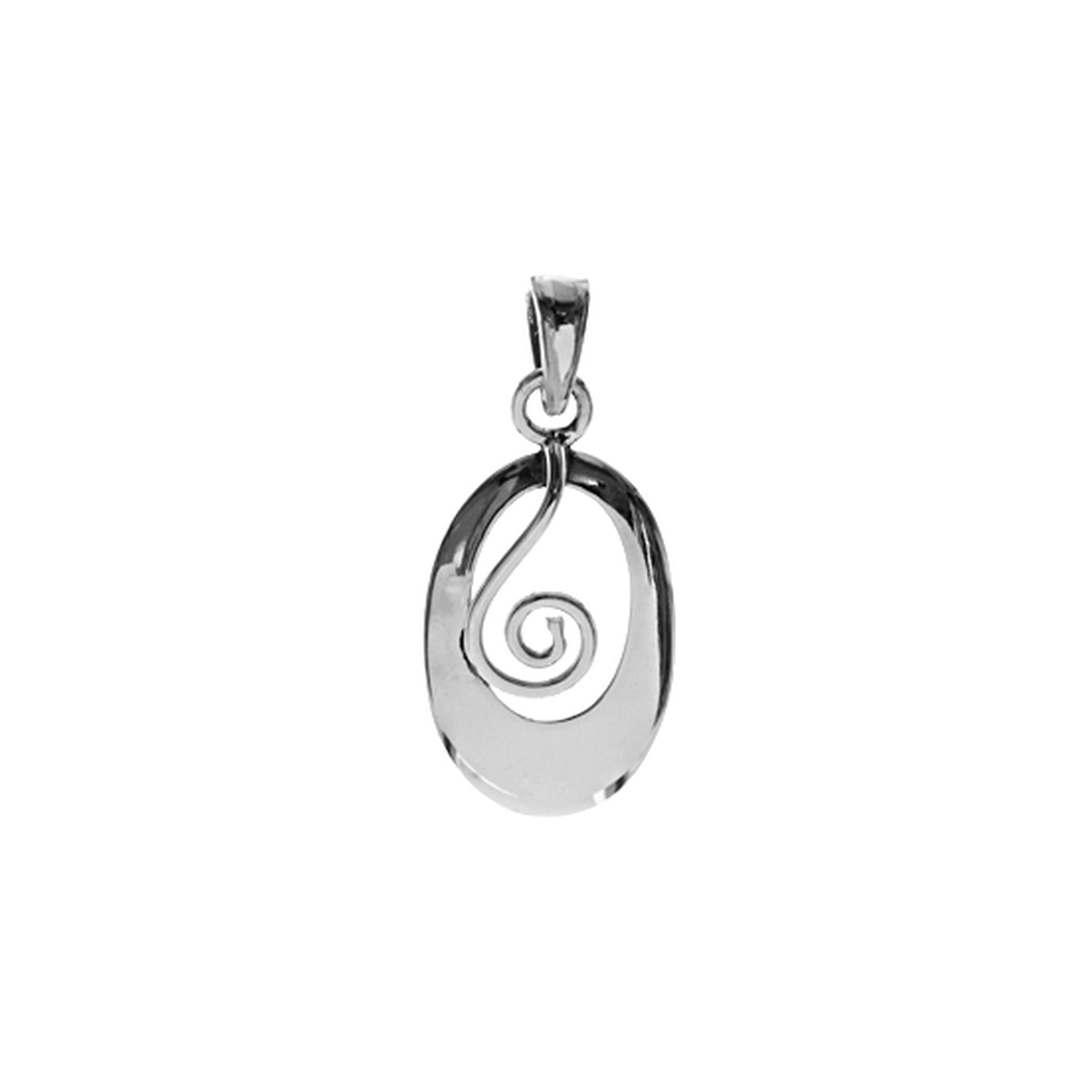 Smile oval tapered swirl pendant